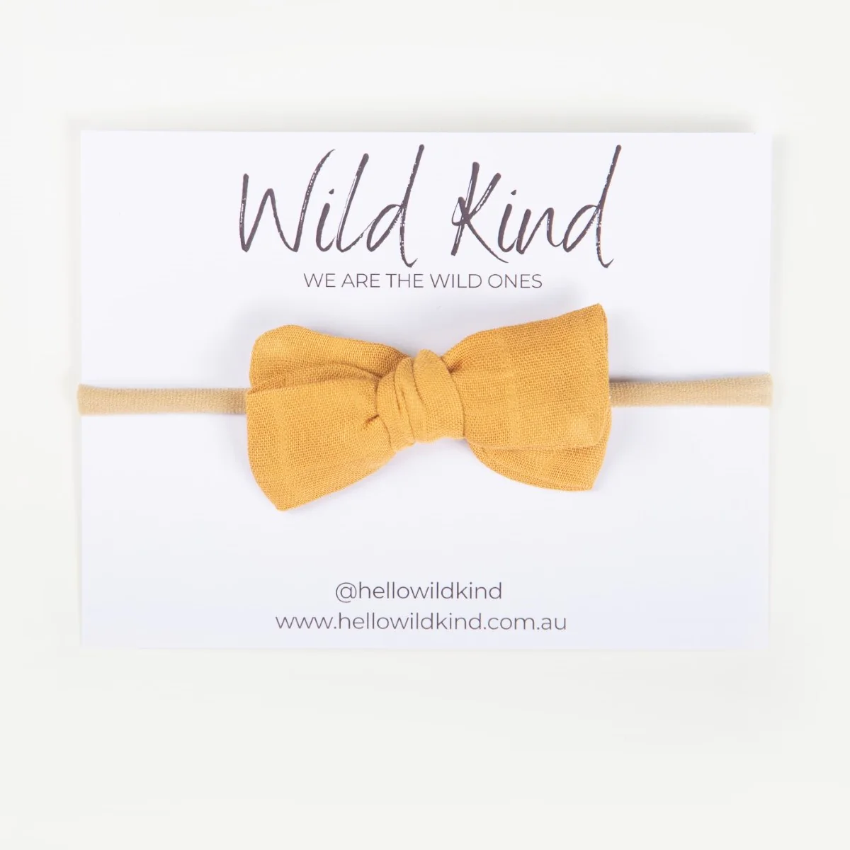 Dorothy Linen Bow Headband - Mustard