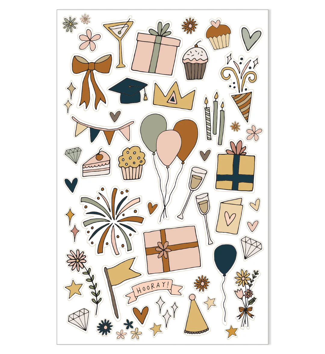 Illustrated Stickers Set | Celebrations |2 Sheets - Image 2