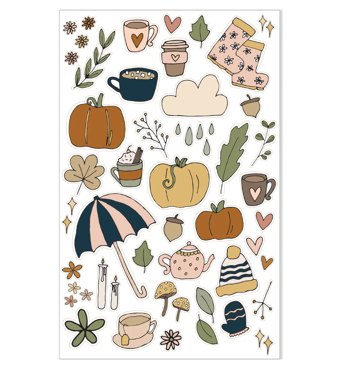 Illustrated Stickers Set | Seasons | 2 Sheets - Image 3