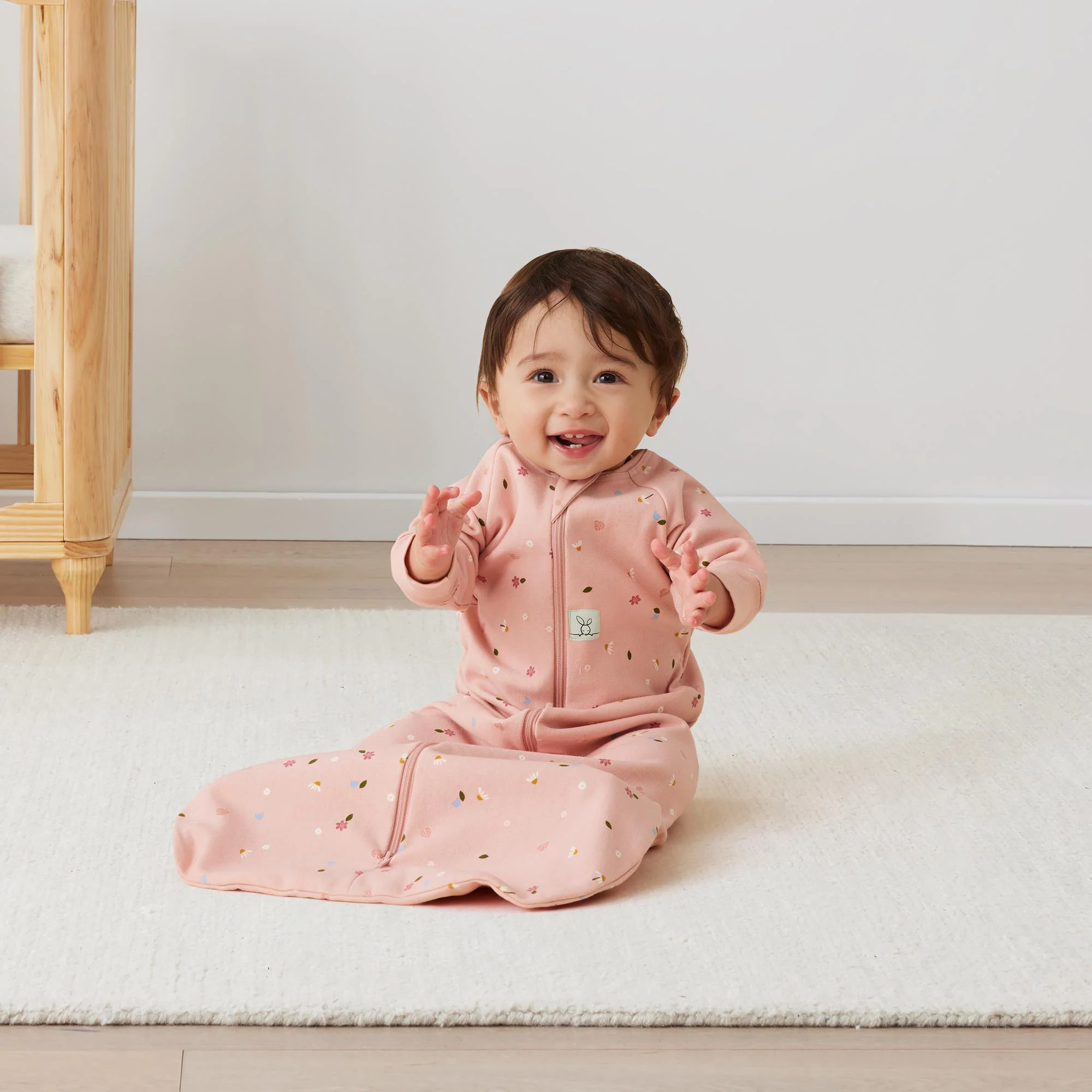 Jersey Sleeping Bag Long Sleeve  1.0 TOG - Daisies - Image 2