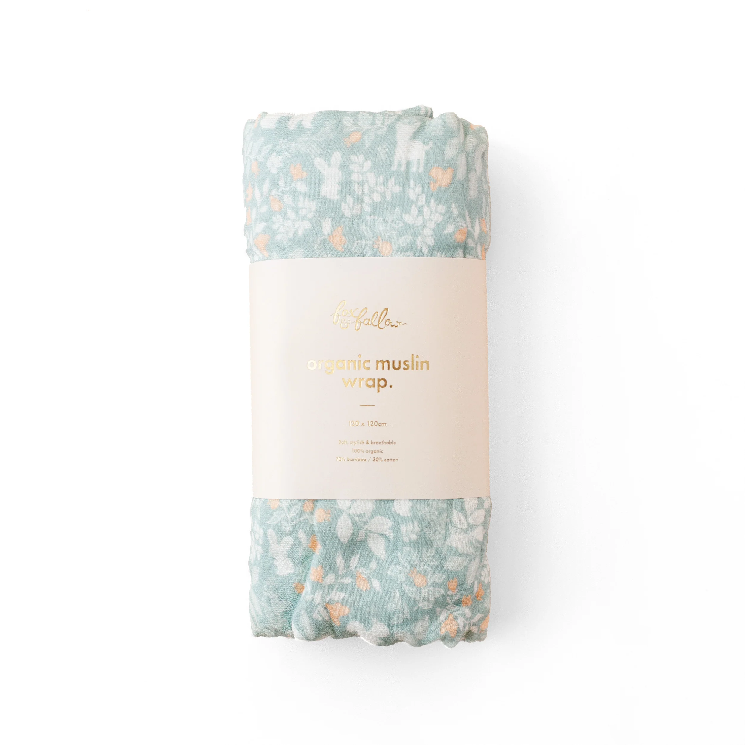 Organic Muslin Wrap - Forest Friends Sage