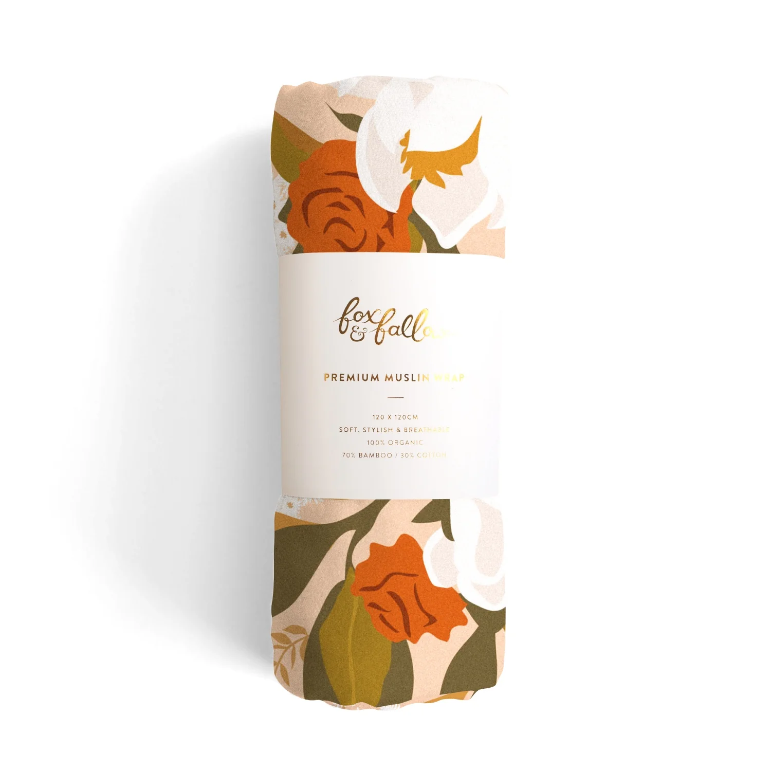 Organic Muslin Wrap - Magnolias