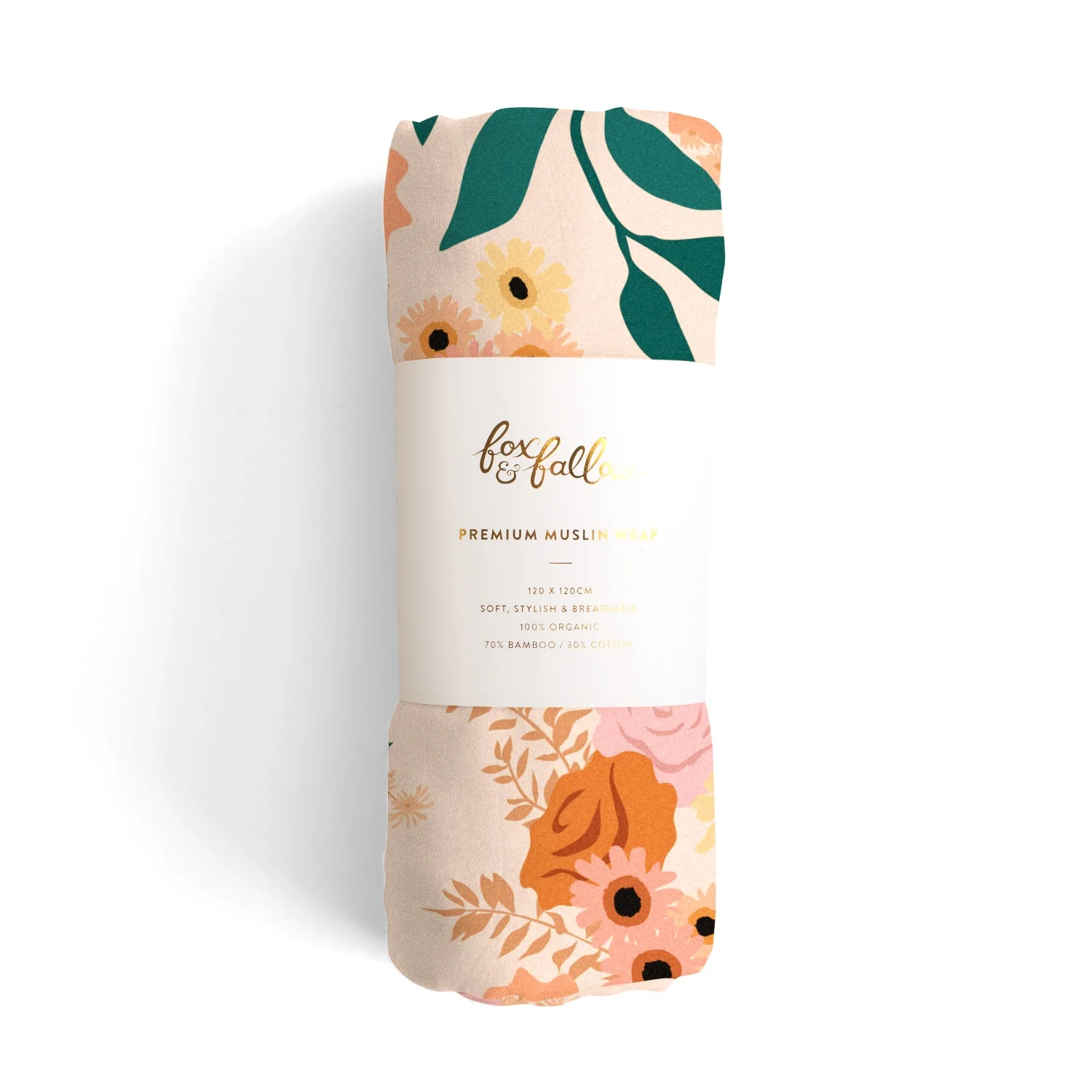 Organic Muslin Wrap - Rose Garden