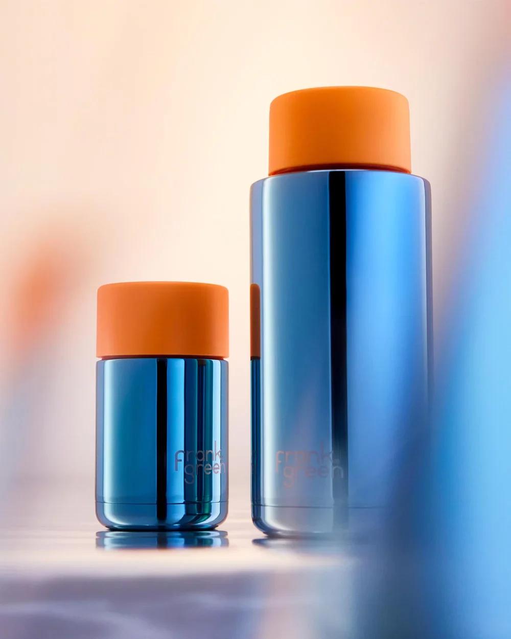 Reusable Cup 295ml - Blue/Neon Orange - Image 2