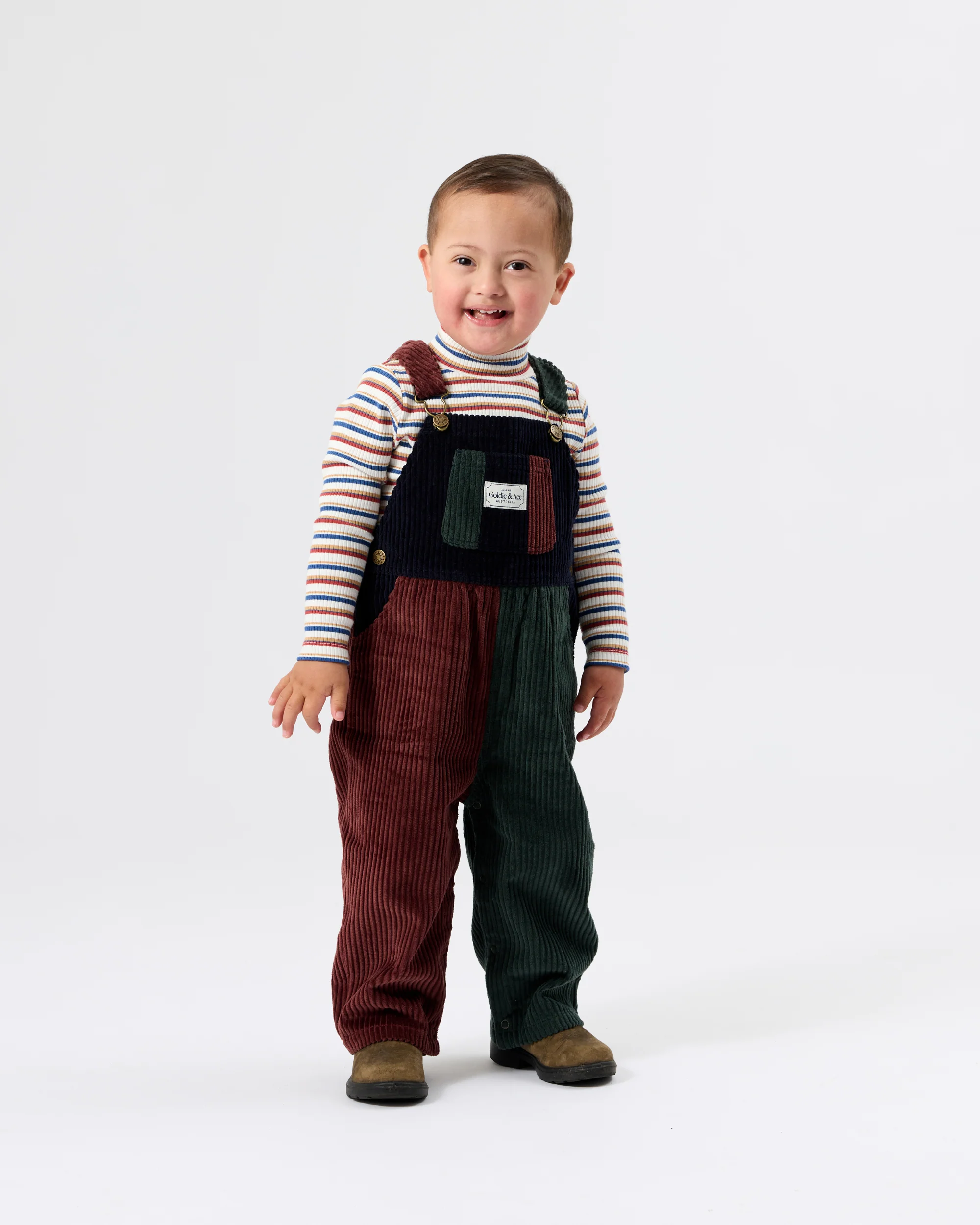 Austin Corduroy Colour Block Overalls - Image 7