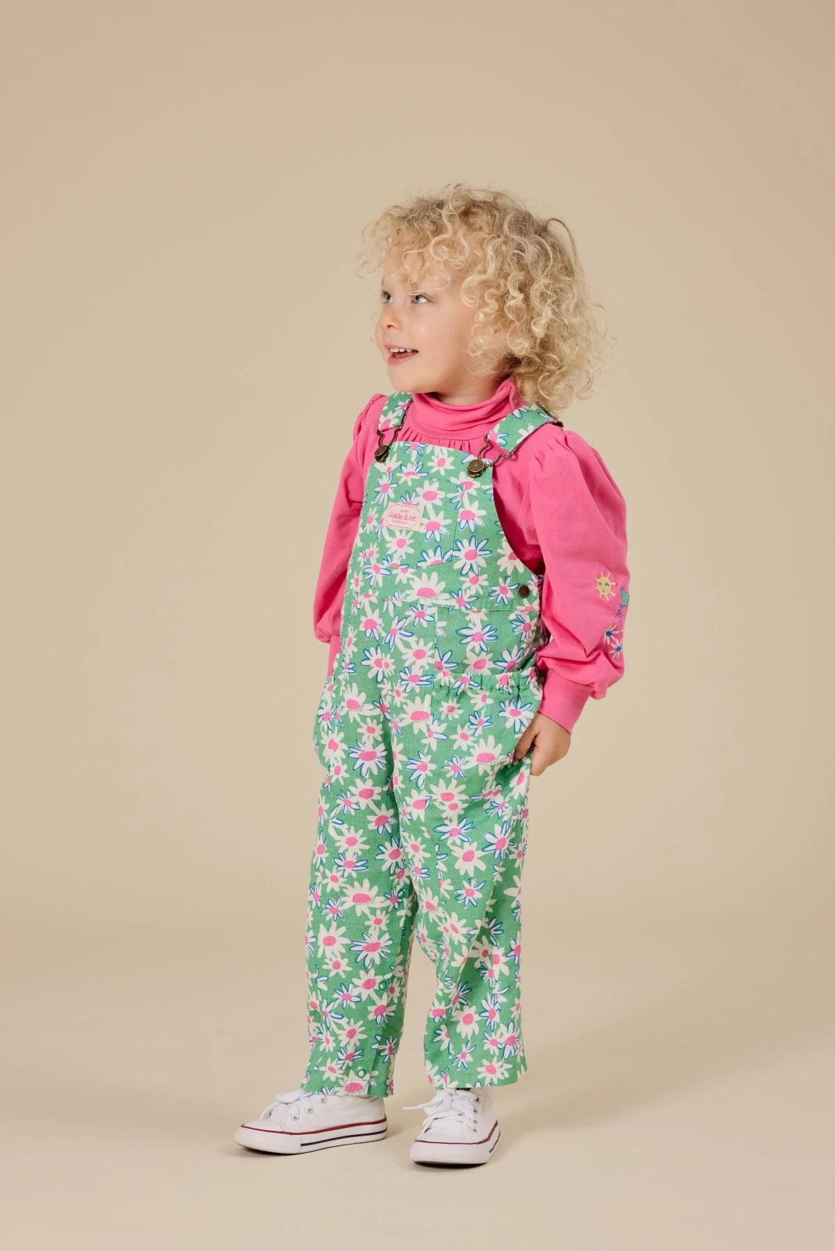 Daisy Patch Austin Pocket Overalls - Moss - Image 2