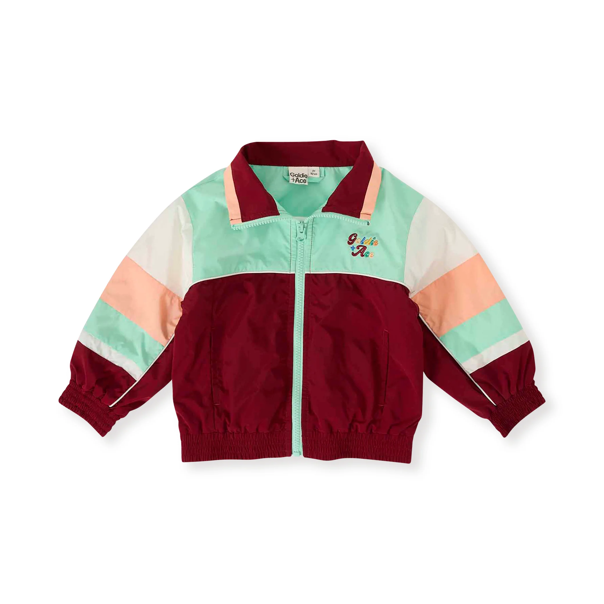 Goldie + Ace Fun Run Retro Spray Jacket - Brick/Peapod - Image 6