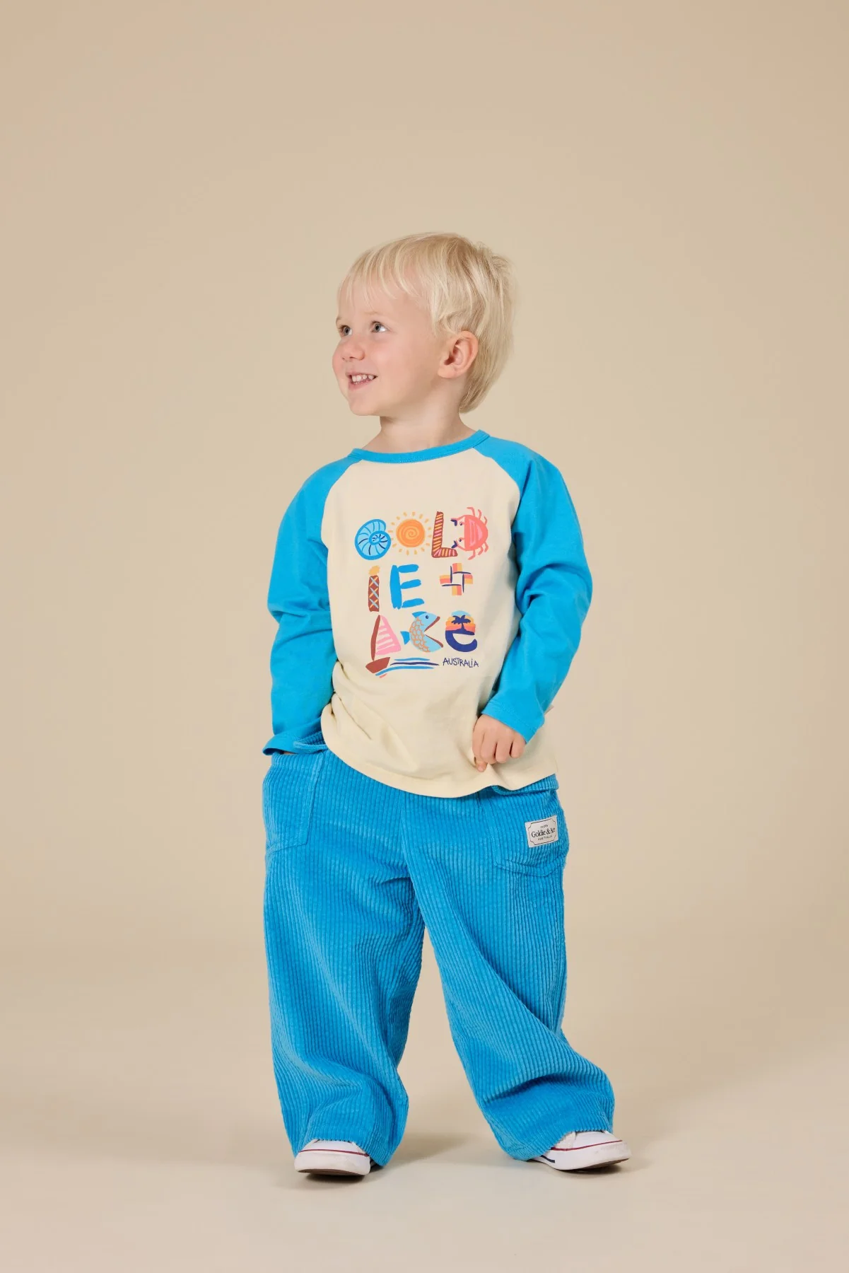 G'Day From The Bay Long Sleeve Top - Vanilla/Blue - Image 2