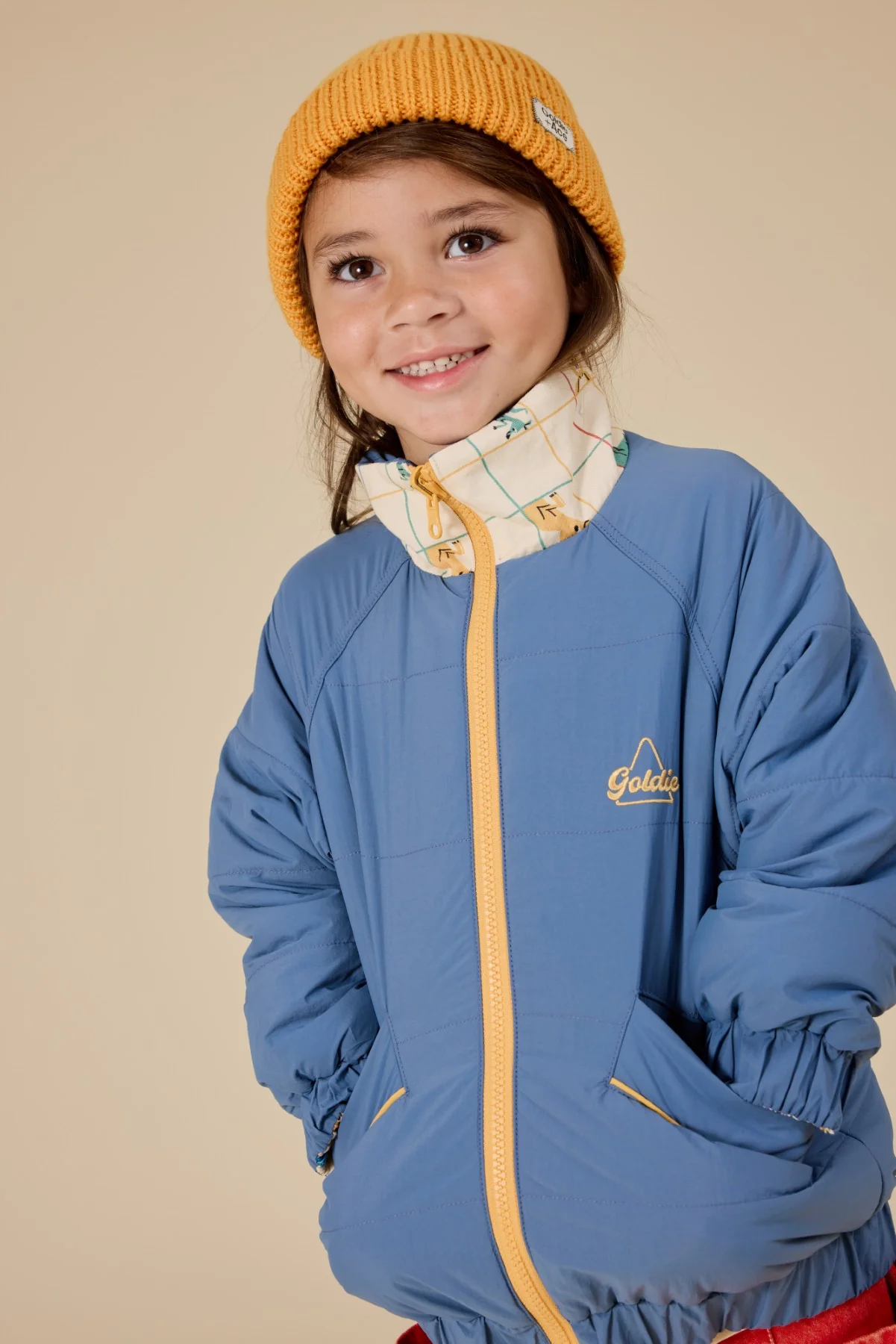 Goldie + Ace Hopscotch Reversible Puffer Jacket - Lake/Vanilla - Image 6