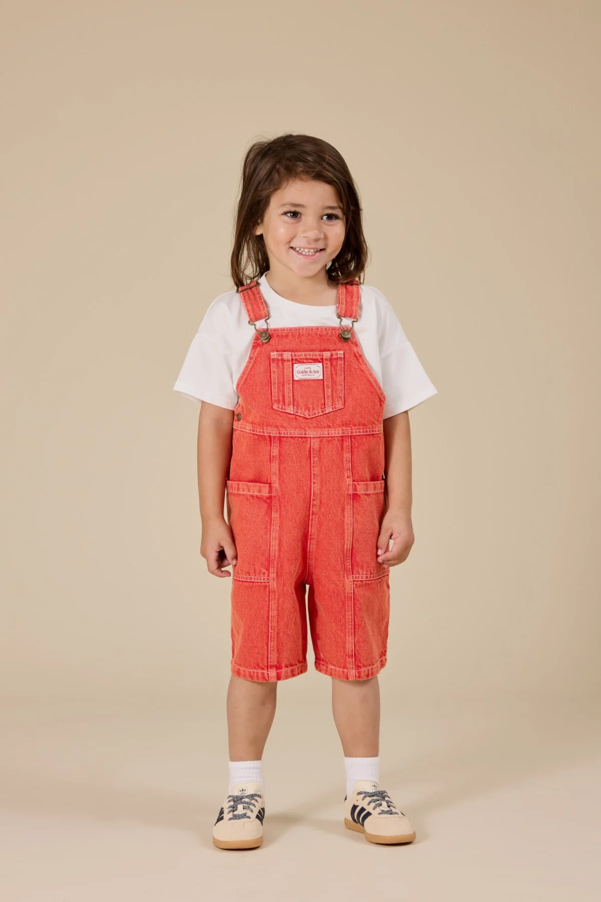 James Vintage Washed Denim Pocket Overalls - Apple Red - Image 2