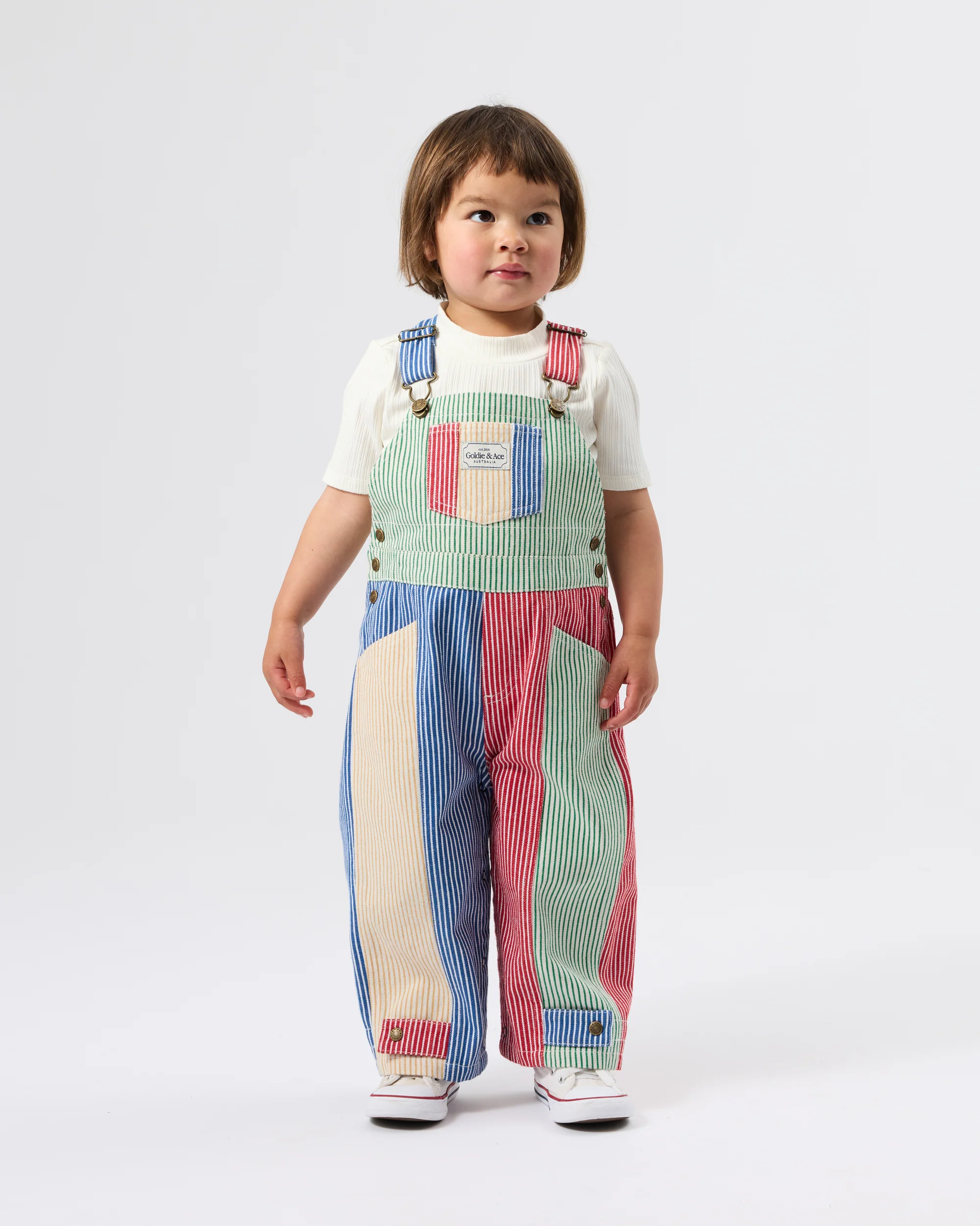 Patchwork Stripe Blake Overalls - Image 4