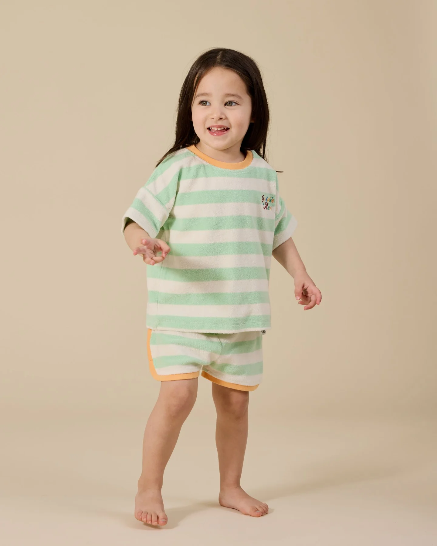 Peas In A Pod Stripe Shorts - Peapod/Cloud - Image 2