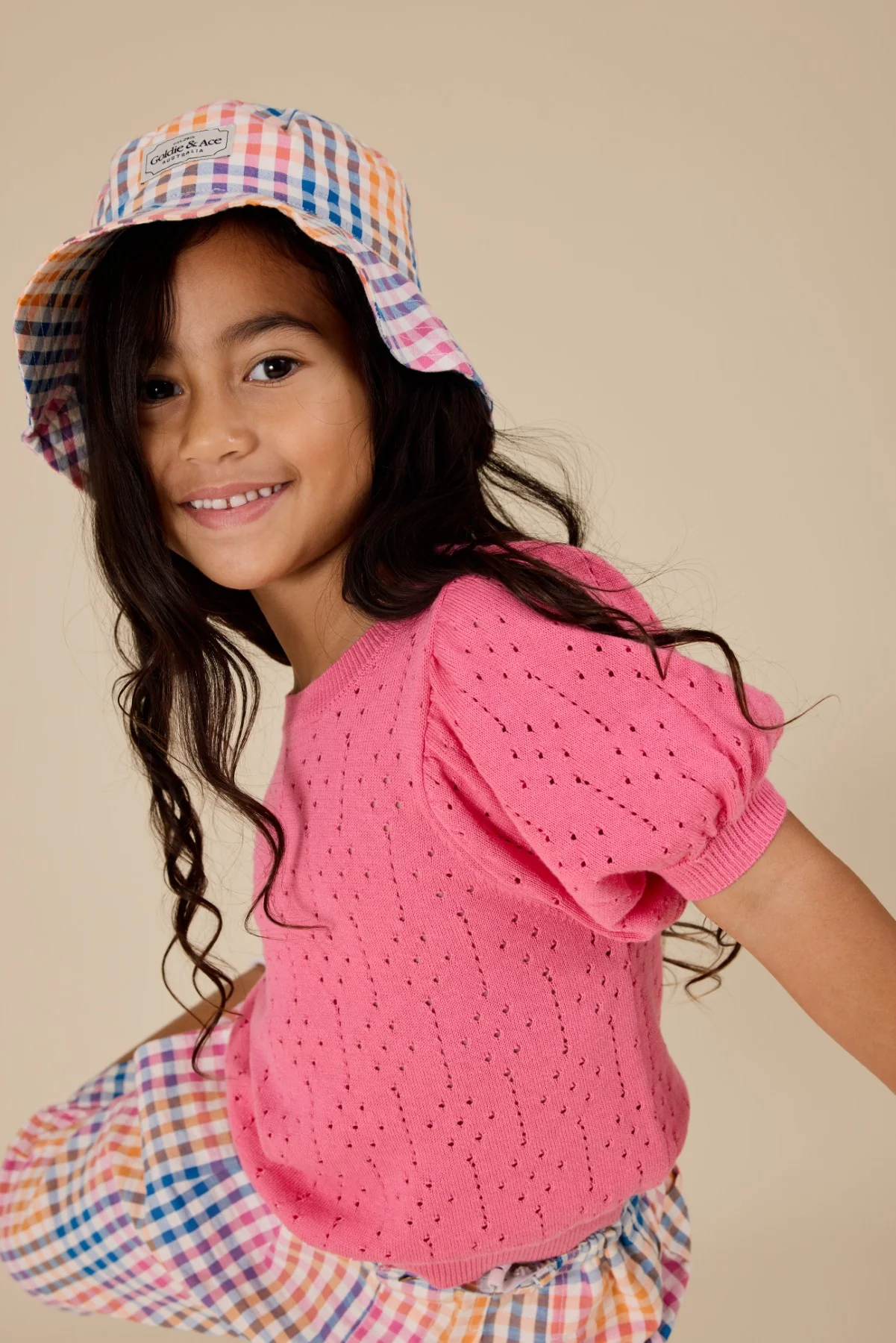 Pointelle Puff Knit Top - Pink Lemonade - Image 3