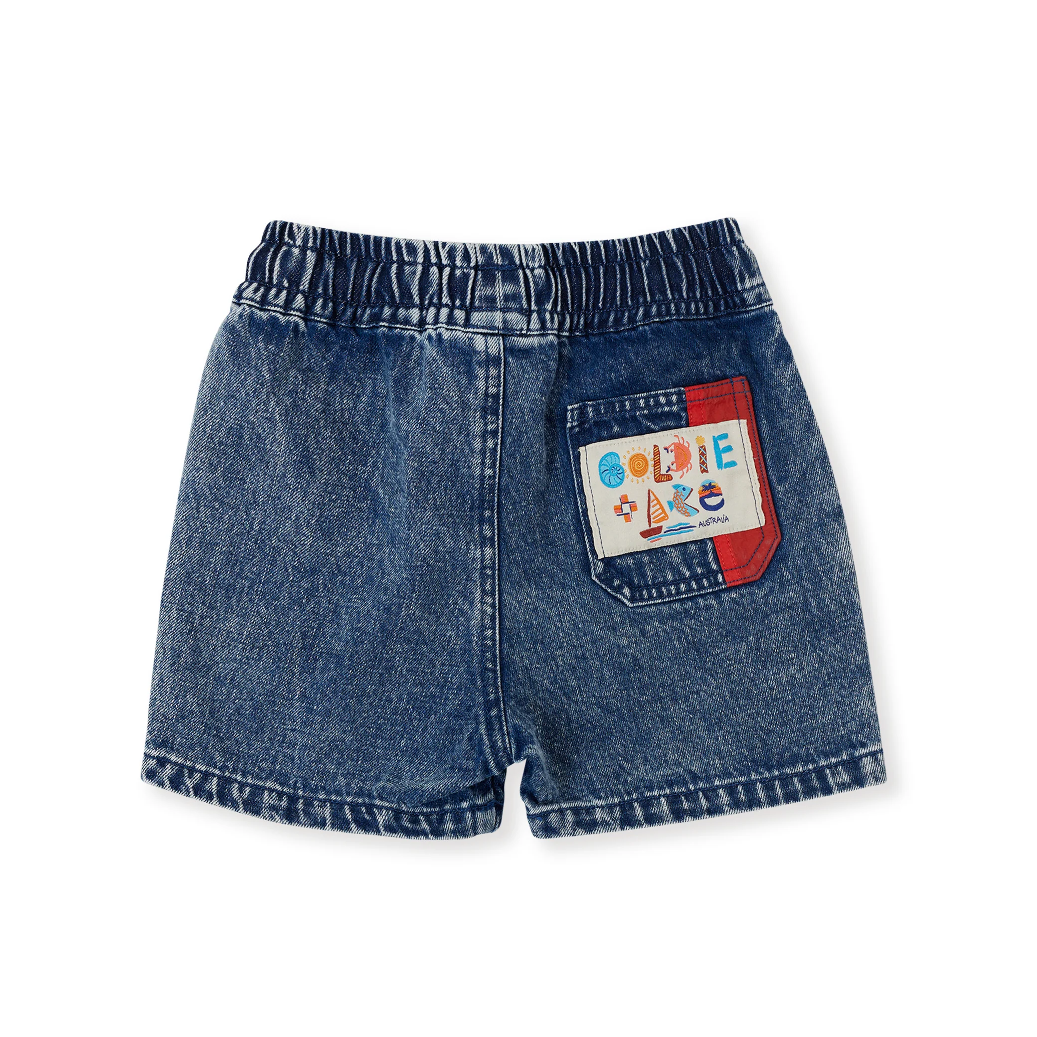 Primary Pop Noah Denim Shorts - Dark Denim - Image 3