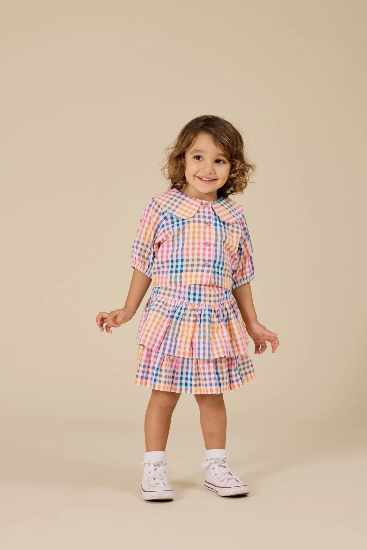 Goldie + Ace Rainbow Gingham Beatrice Blouse - Multi - Image 4