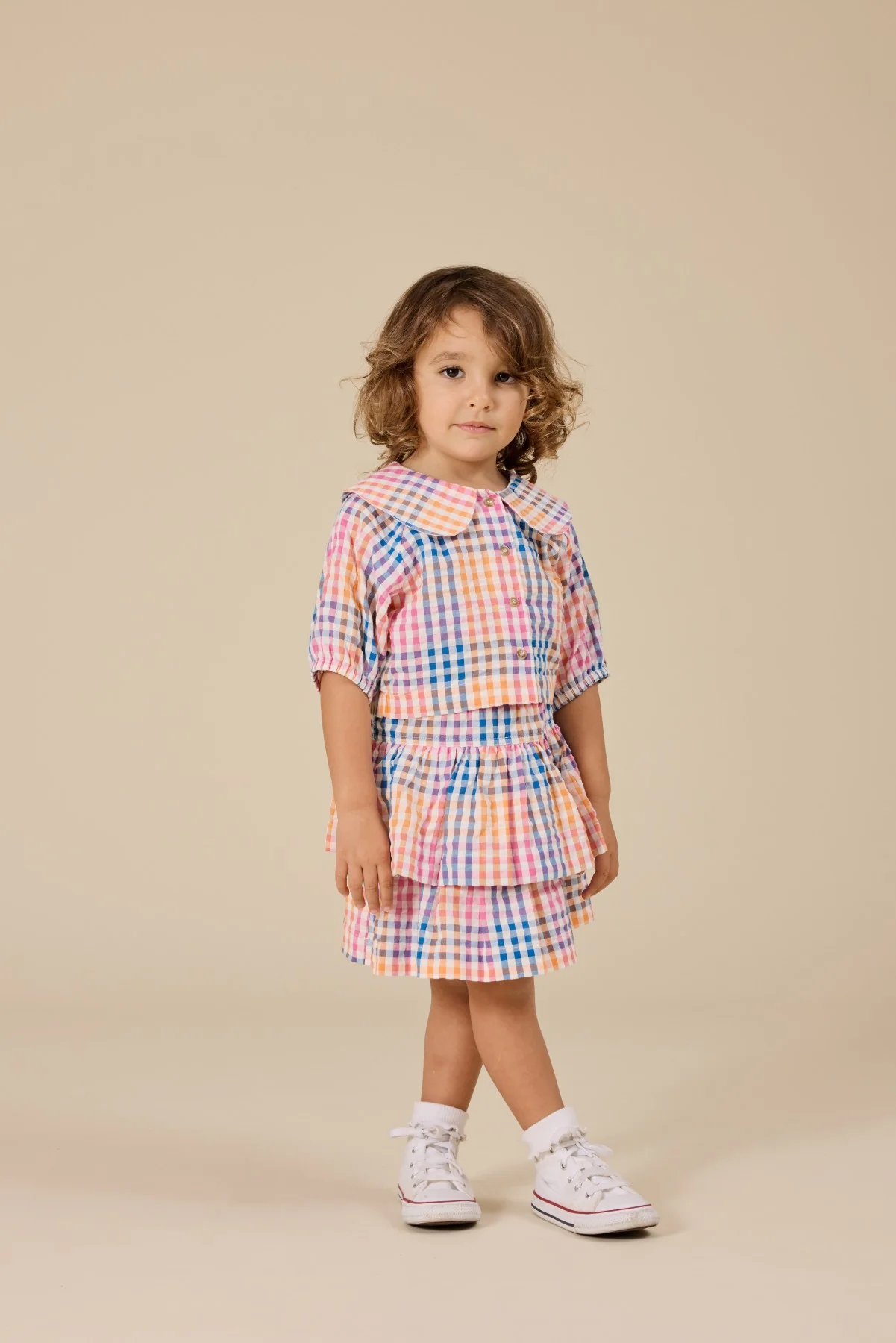 Goldie + Ace Rainbow Gingham Beatrice Blouse - Multi - Image 5