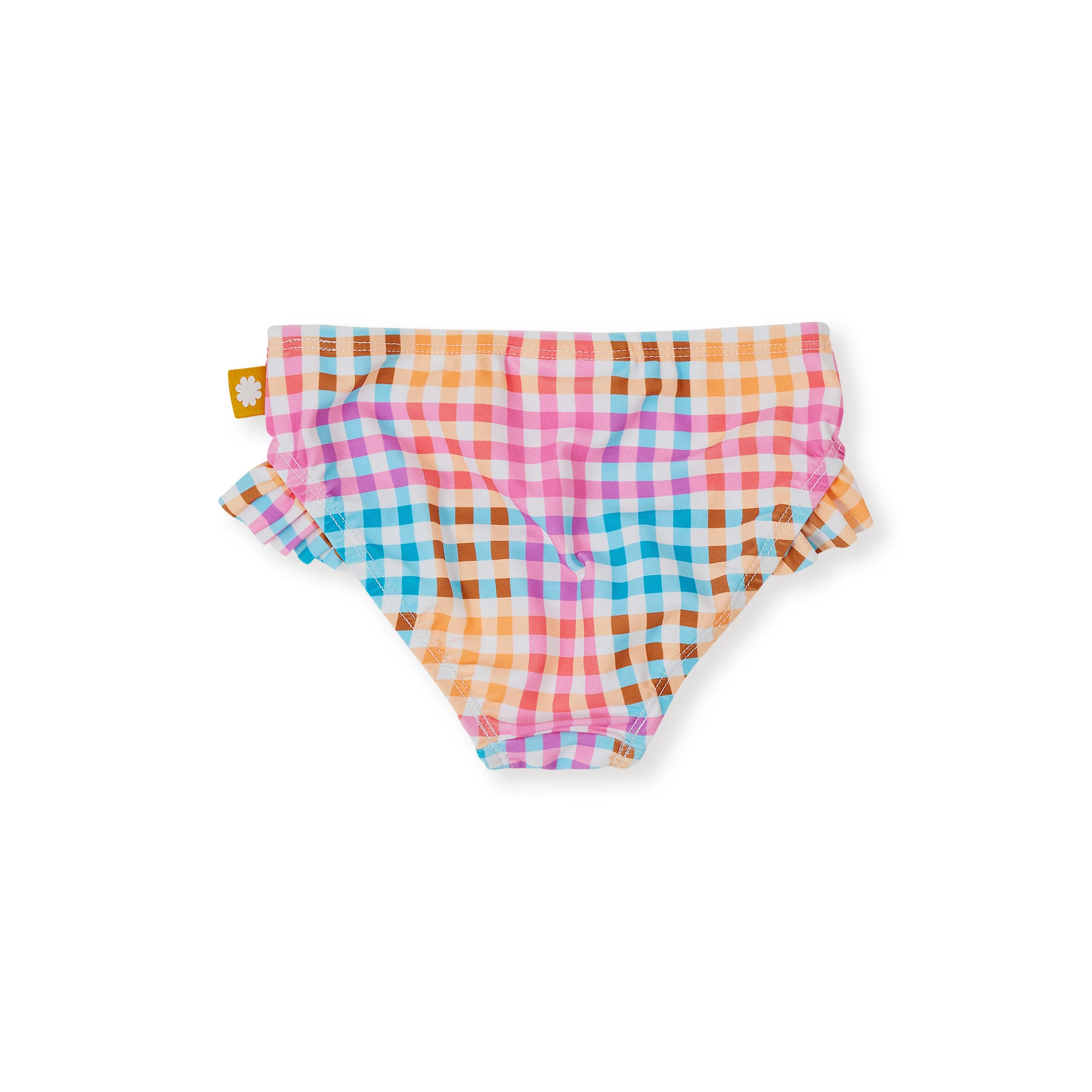 Goldie + Ace Rainbow Gingham Frill Waist Bikini Bottom - Image 3