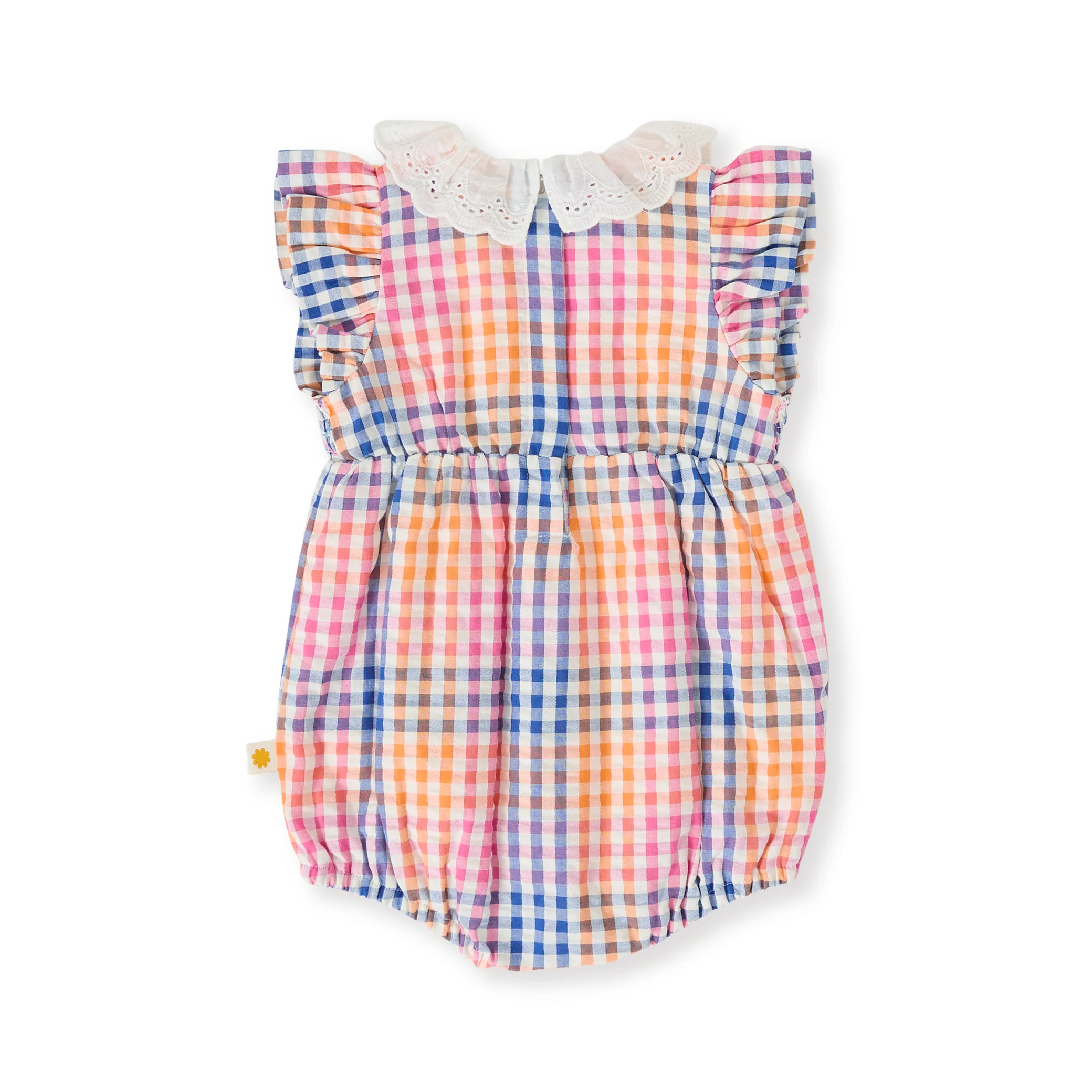 Goldie + Ace Rainbow Gingham Lani Smocked Romper - Multi - Image 5