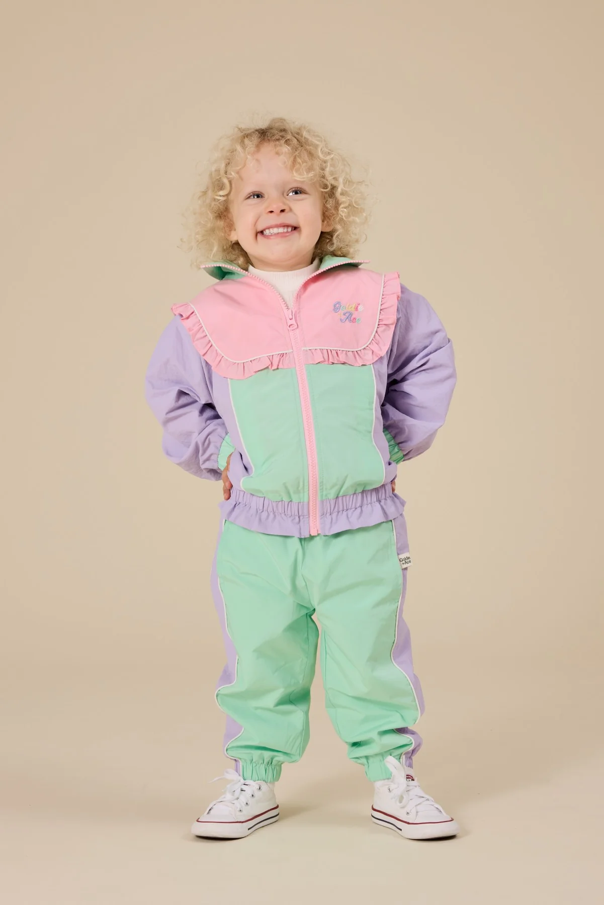 Goldie + Ace Retro Sporty Pants - Peapod/ - Lilac - Image 4