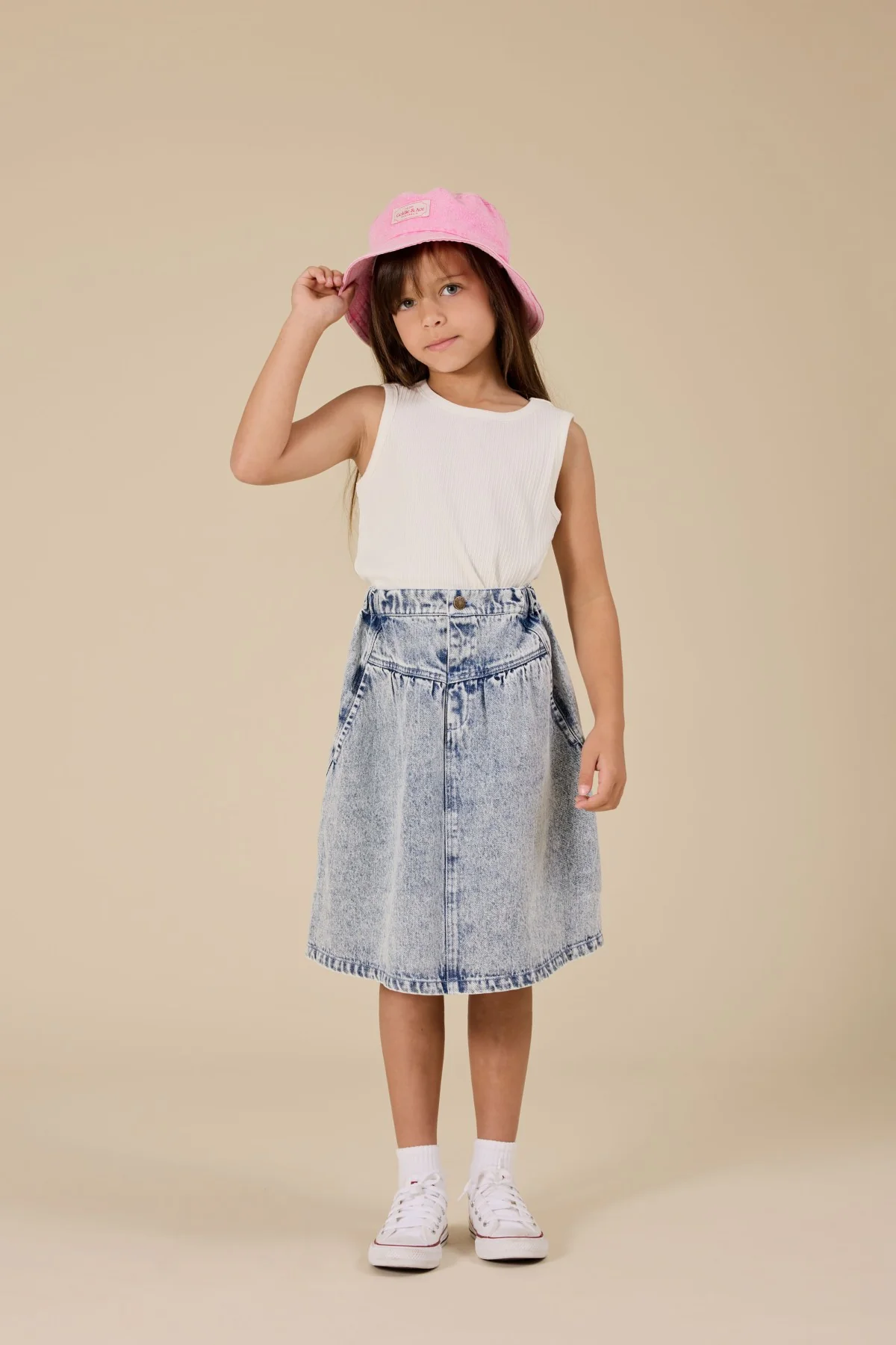 Goldie + Ace Rib Tank - White - Image 2