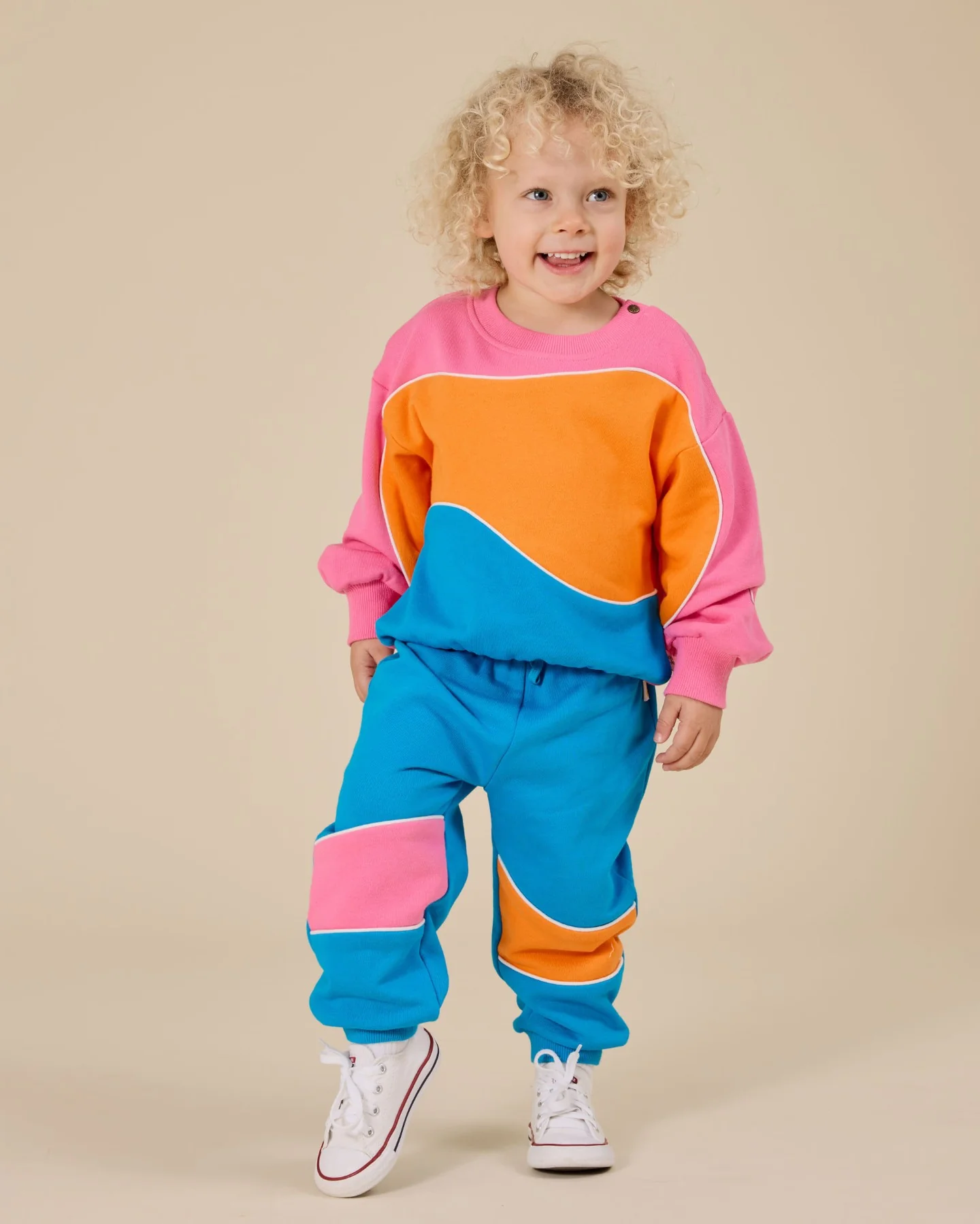 Goldie + Ace Rudy Piped Panel Sweatpants - Sunrise - Image 3