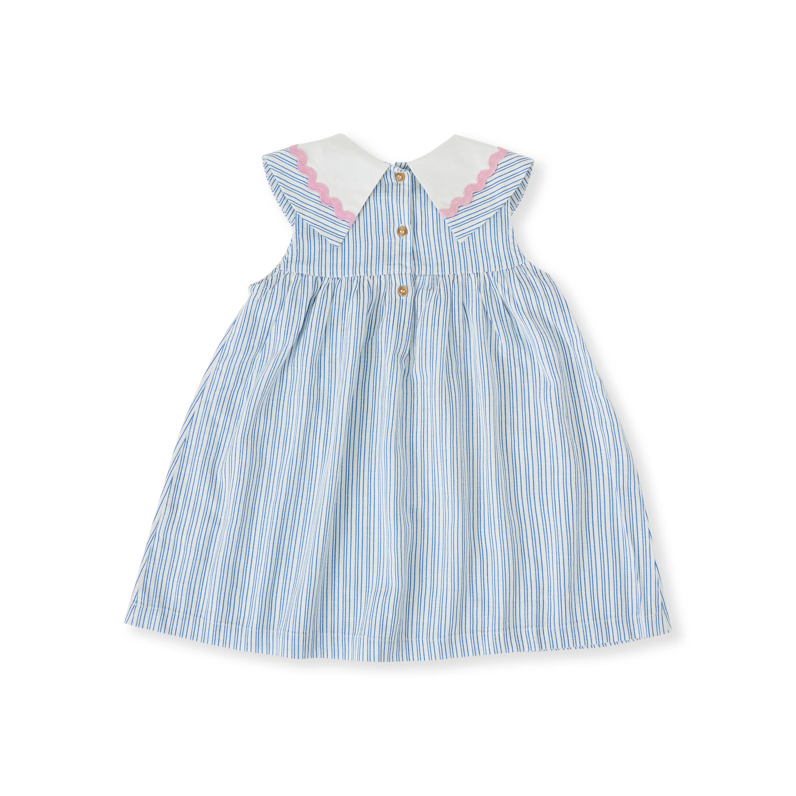 Goldie + Ace Sailor Stripe Lucy Collared Dress - Ocean/Ivory - Image 4