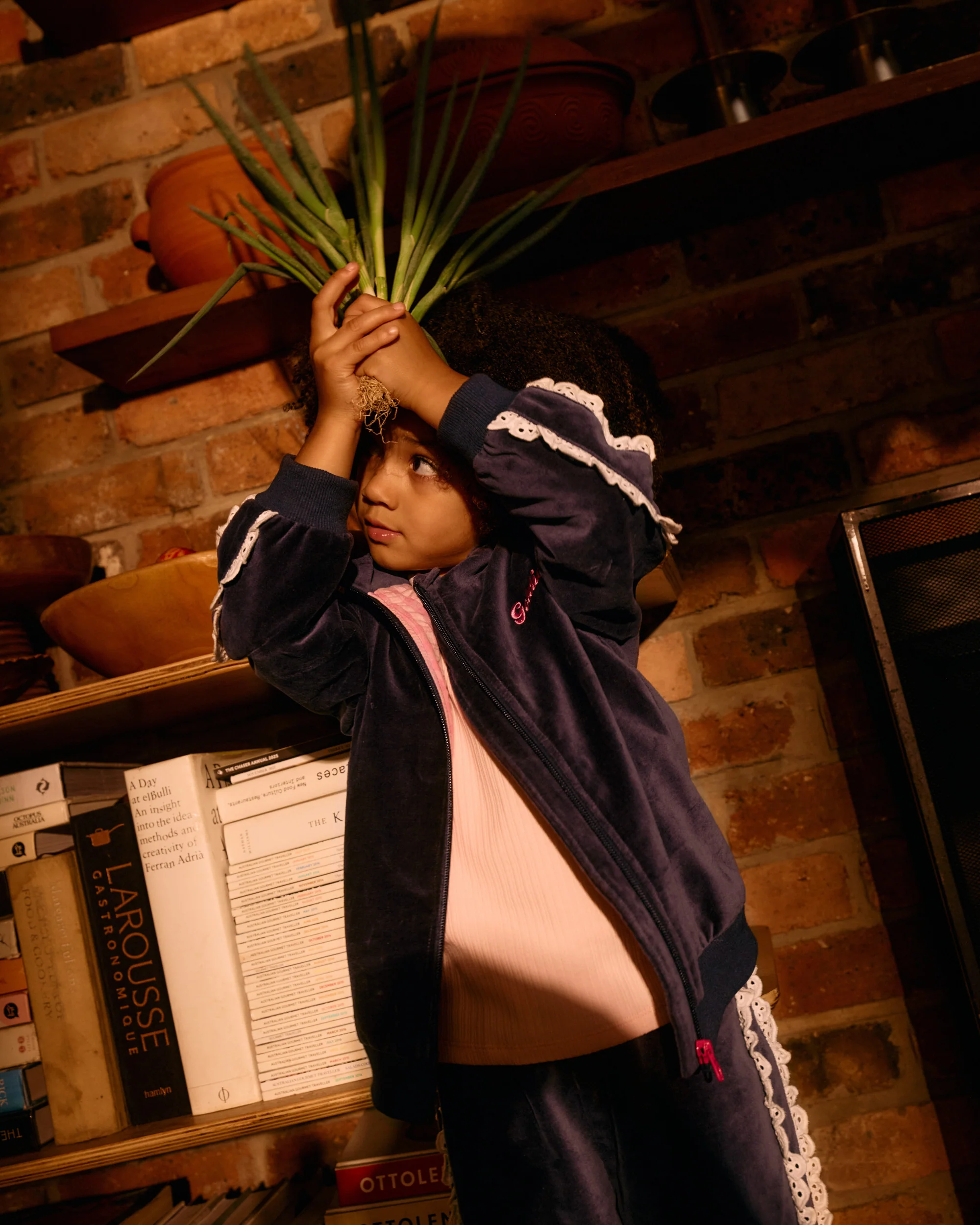 Velour Broderie Sweat Jacket - Image 4