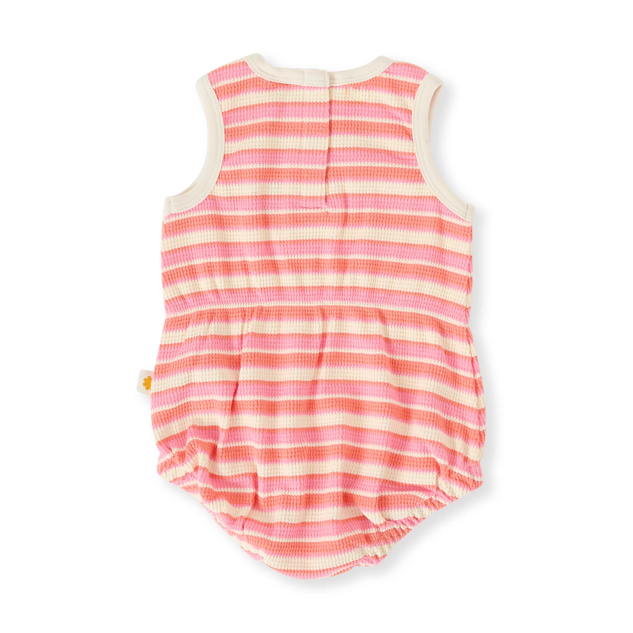 Goldie + Ace Watermelon Stripe Bubble Romper - Pink/Peach - Image 4