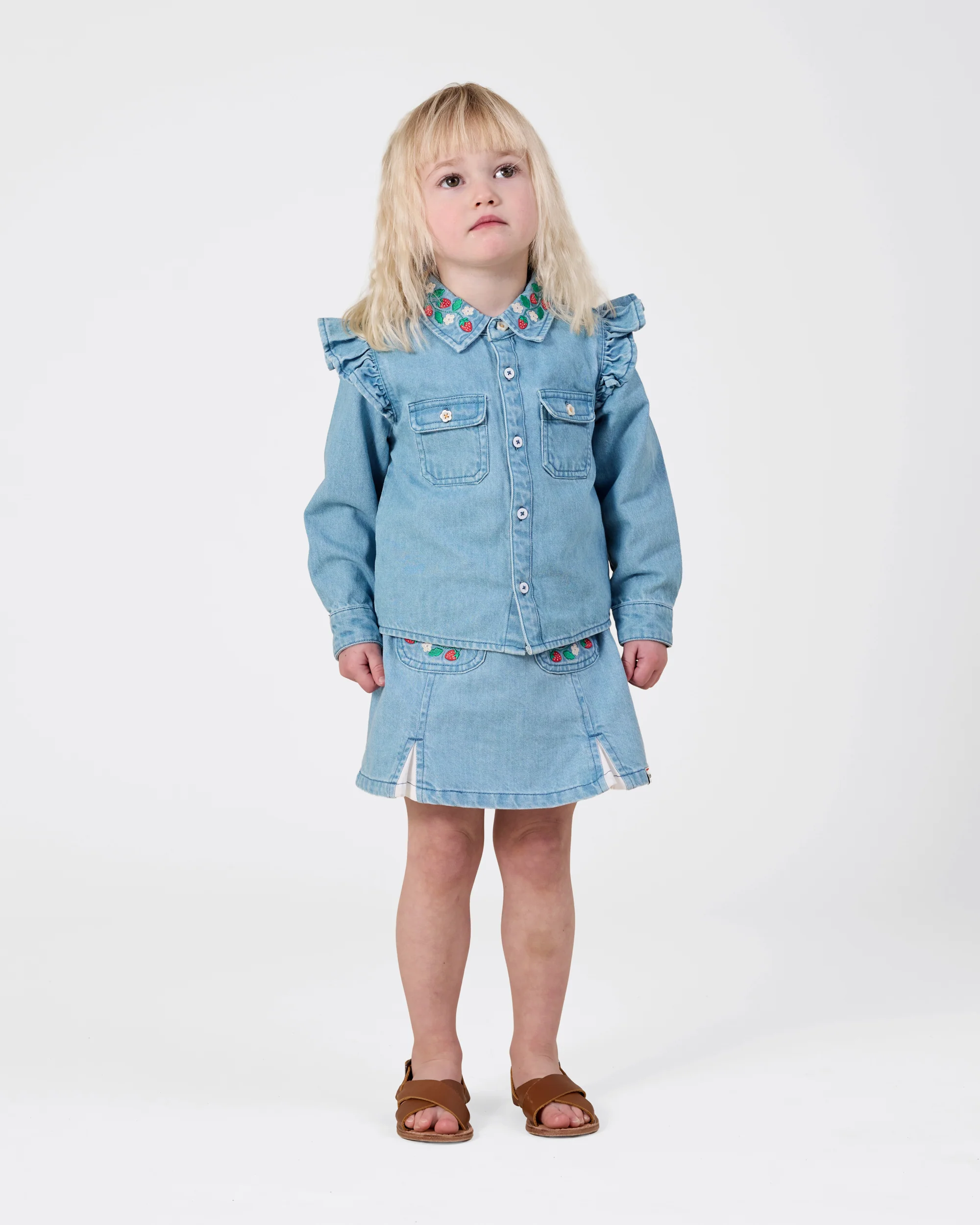 Wild Strawberry Chambray Skirt - Image 2