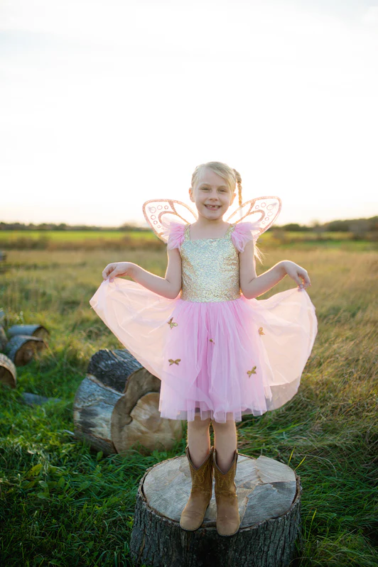 Gold Sequins Butterfly Dress and Wings | Size 5-7 - Image 2