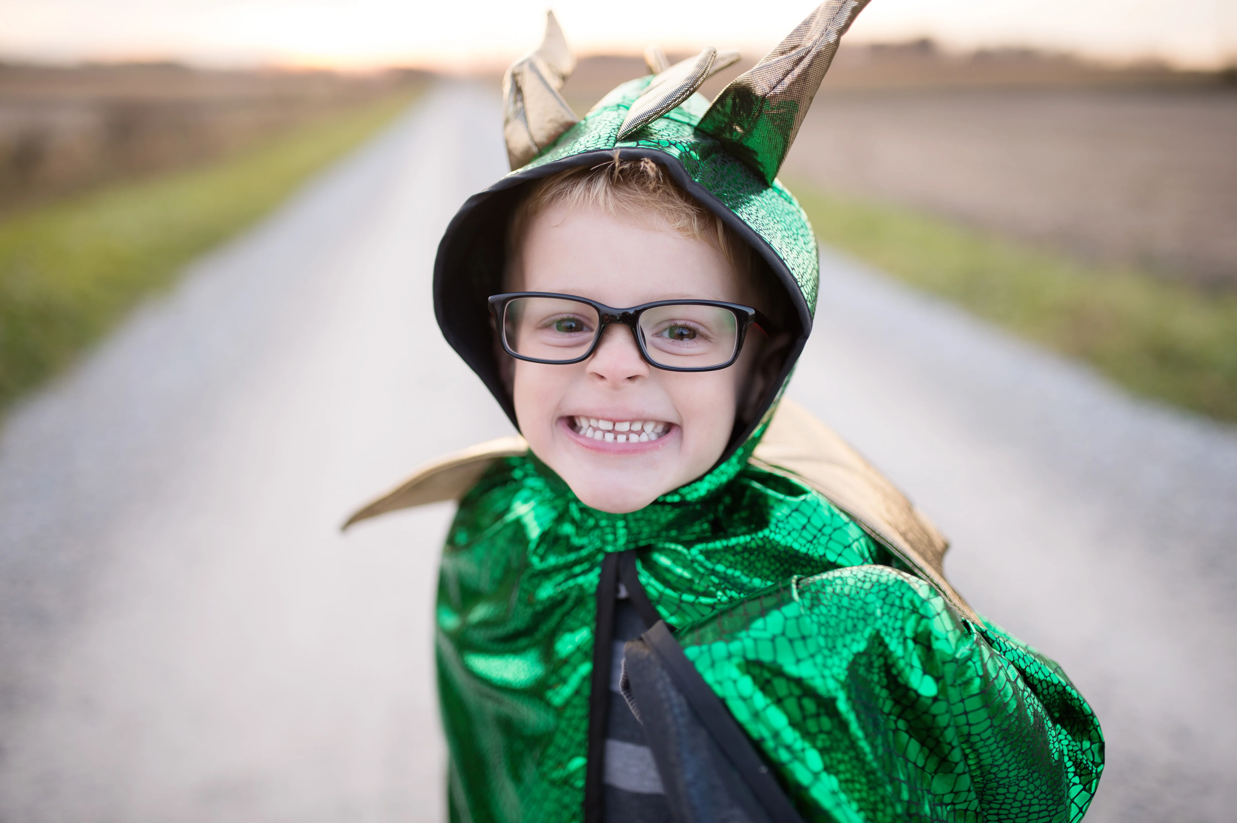 Green & Gold Dragon Cape - Size 5-6 - Image 4