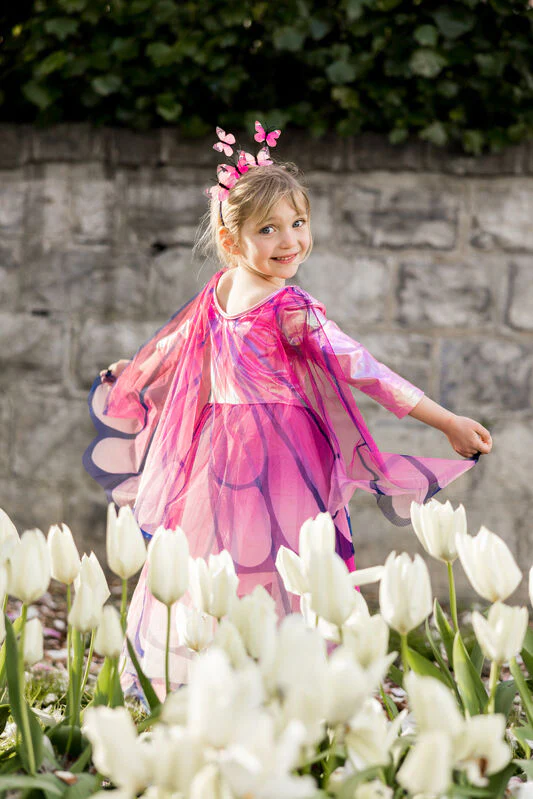 Pink Butterfly Twirl Dress with Wings Size 5-6 - Image 3