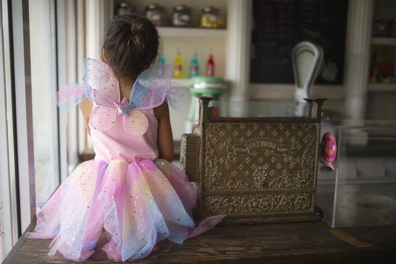 Rainbow Fairy Dress with Wings - Image 3