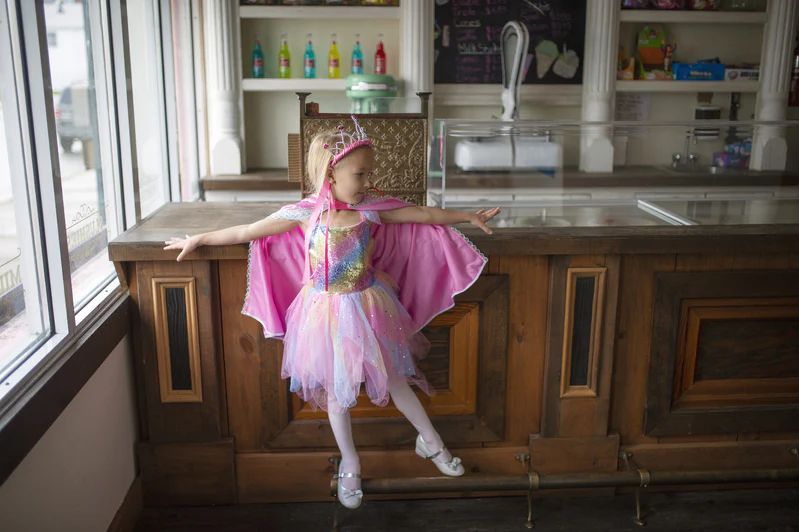 Rainbow Fairy Dress with Wings - Image 5