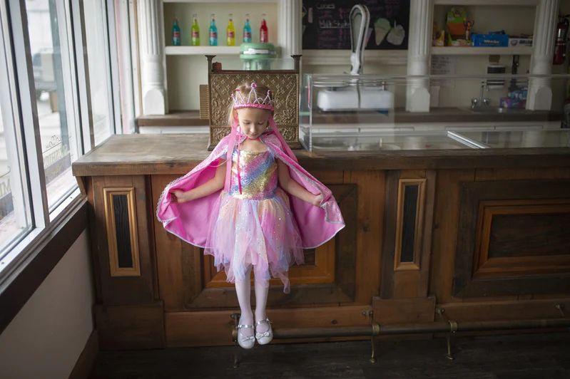 Rainbow Fairy Dress with Wings - Image 6