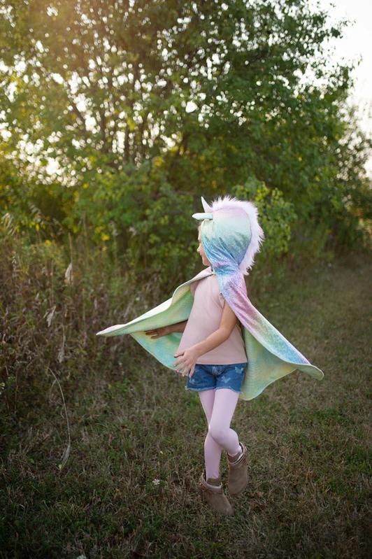 Rainbow Reversible Unicorn Dragon Cape - Image 5