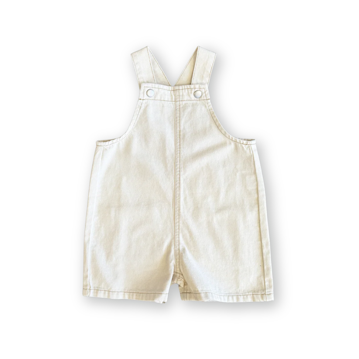 Everyday Twill Short Overalls - Milk