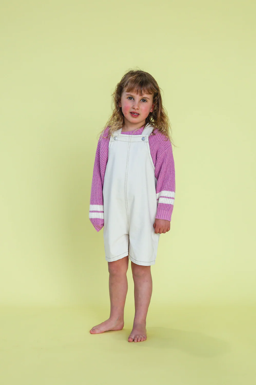 Everyday Twill Short Overalls - Milk - Image 2