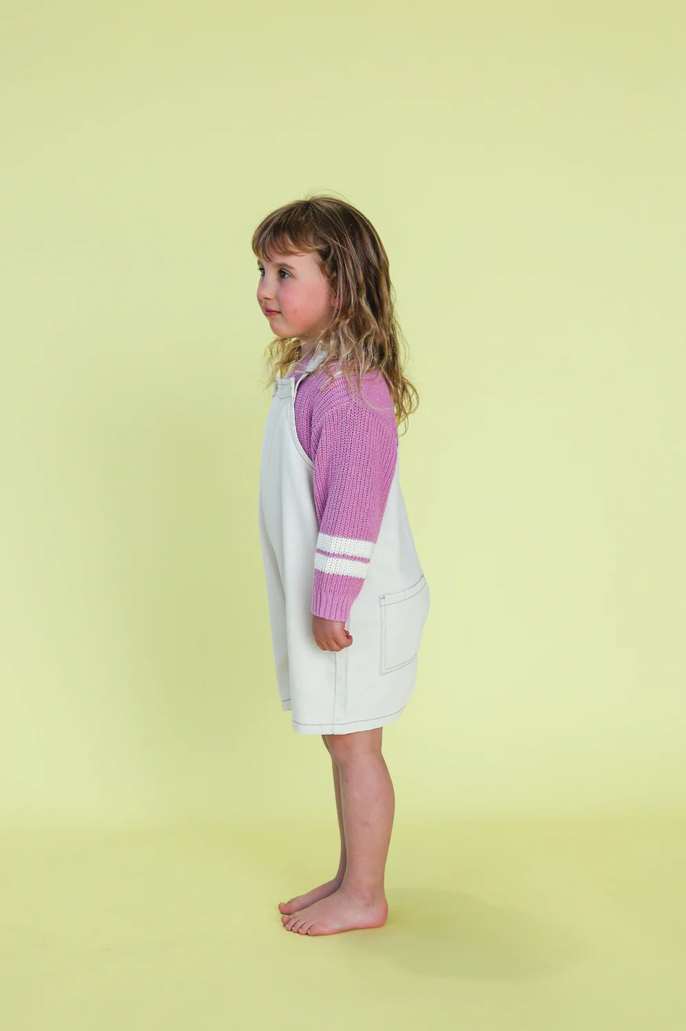 Everyday Twill Short Overalls - Milk - Image 3