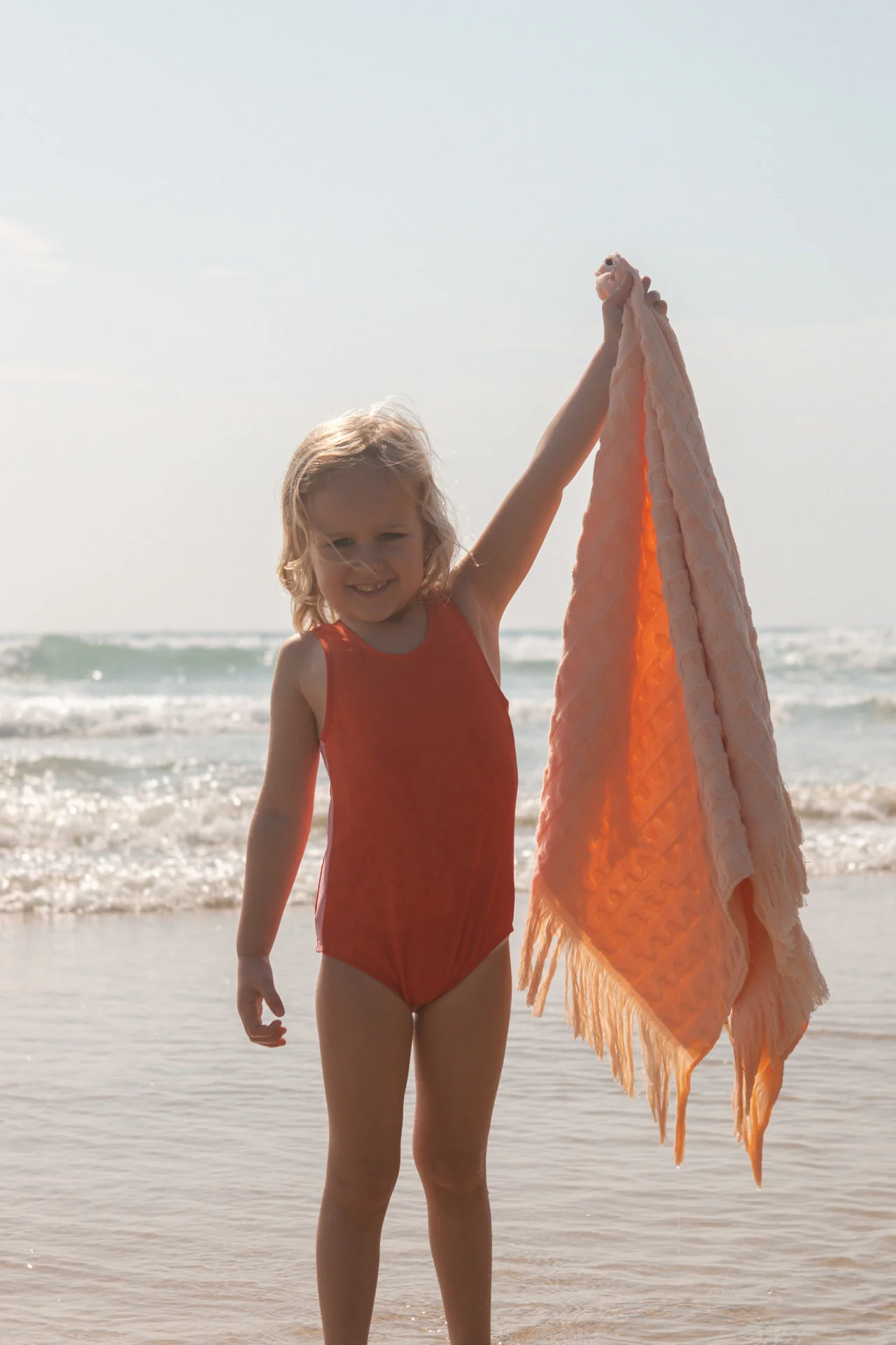 Flow Terry Beach Towel - Peachy - Image 3