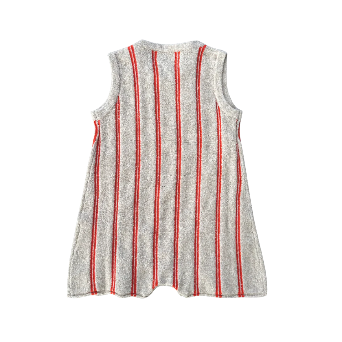 Grown Knitted Terry Striped Romper - Dune/Rosso - Image 4