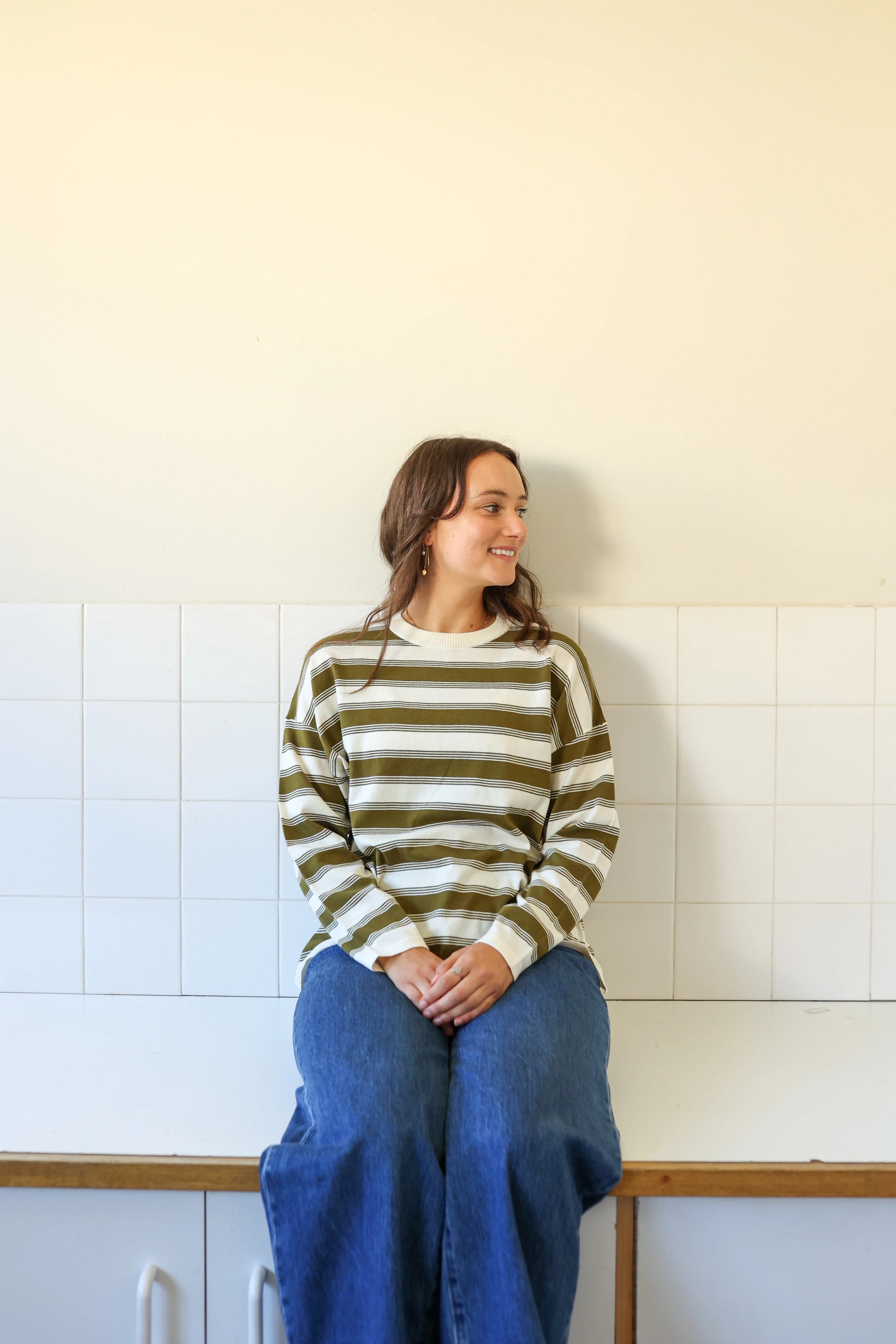 Ladies 7-Stripe Long Sleeve Tee - Image 2