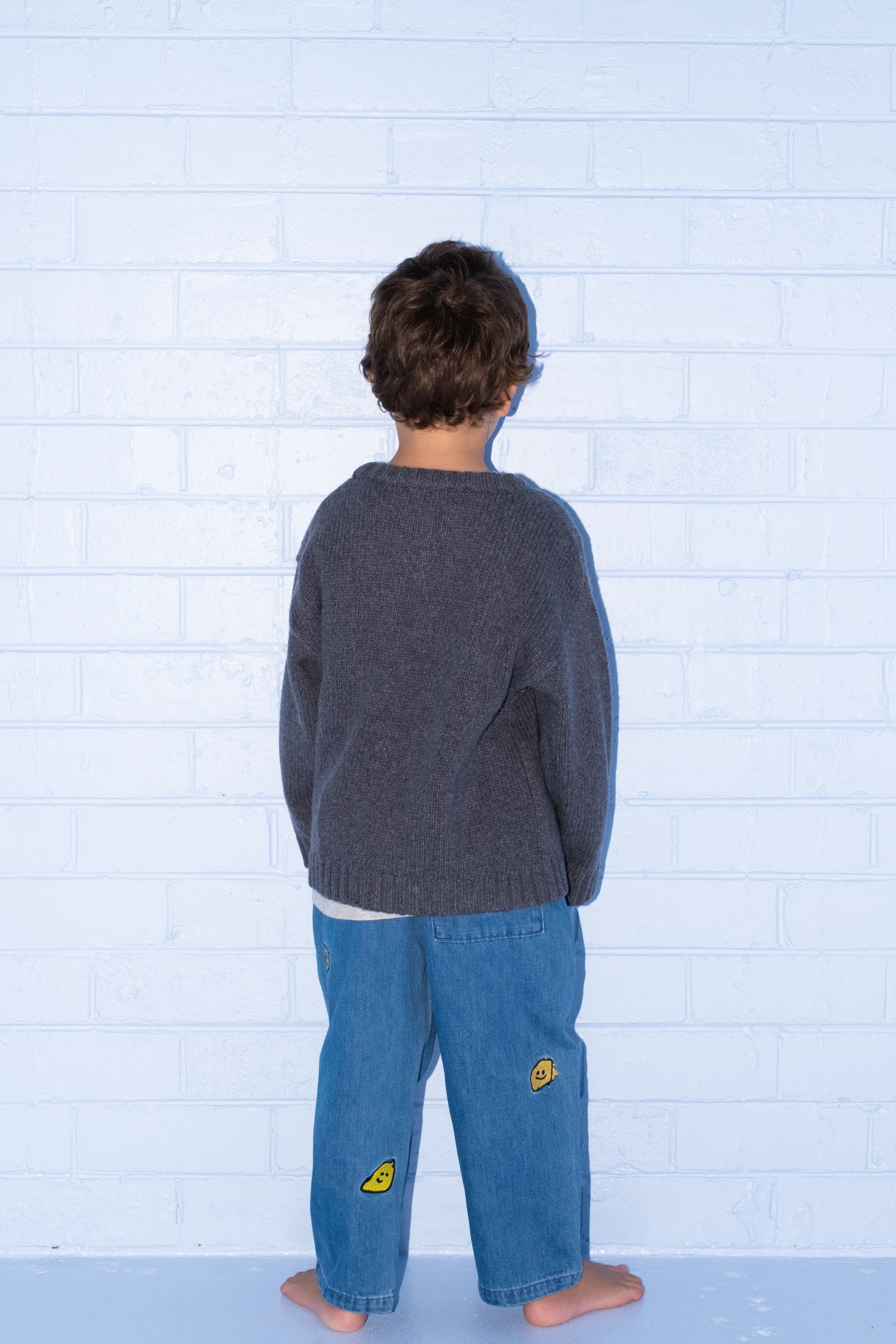 Merino Blend Knit Pull Over - Charcoal - Image 4