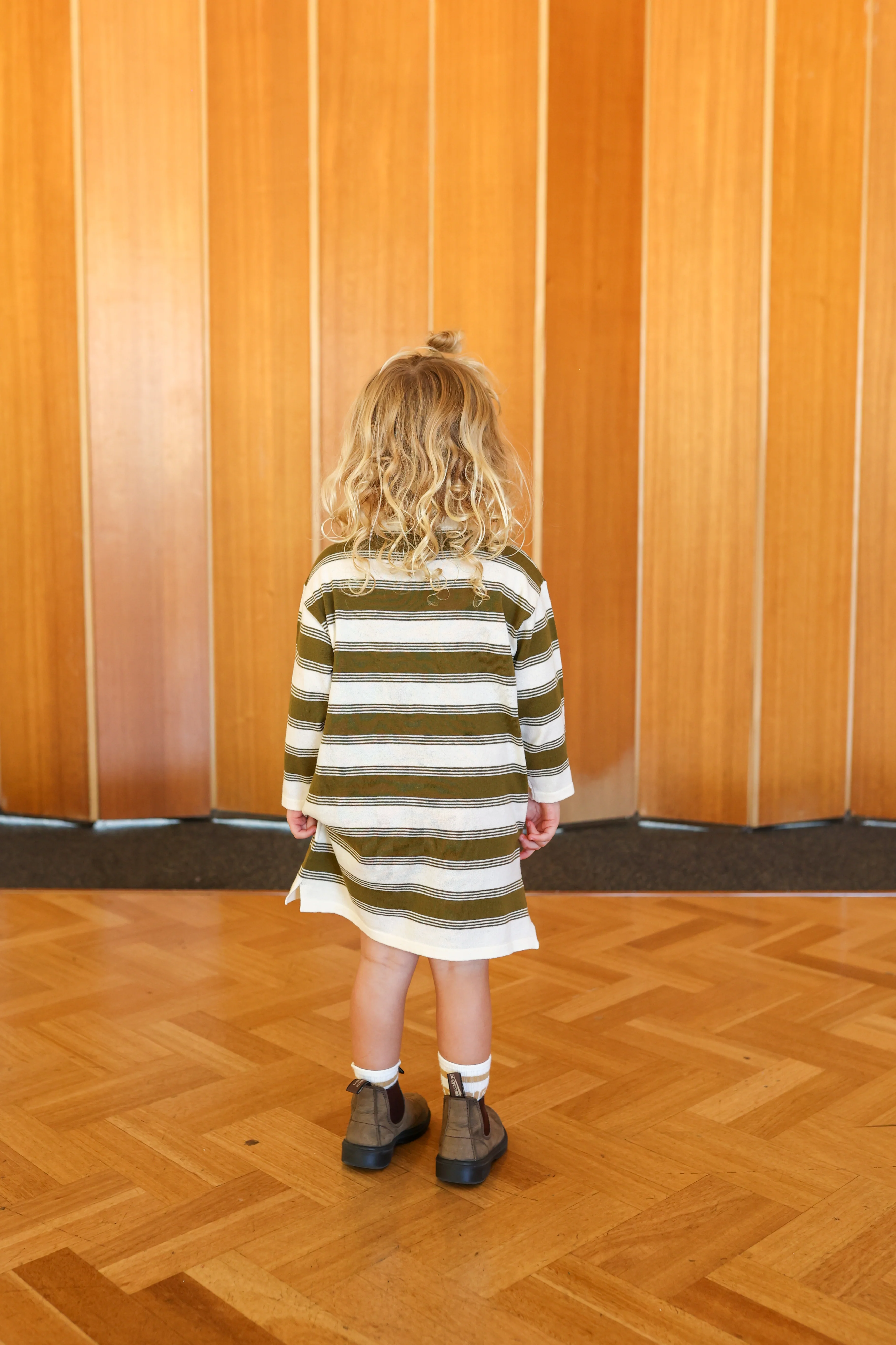 Organic 7-Stripe Dress - Herb - Image 3