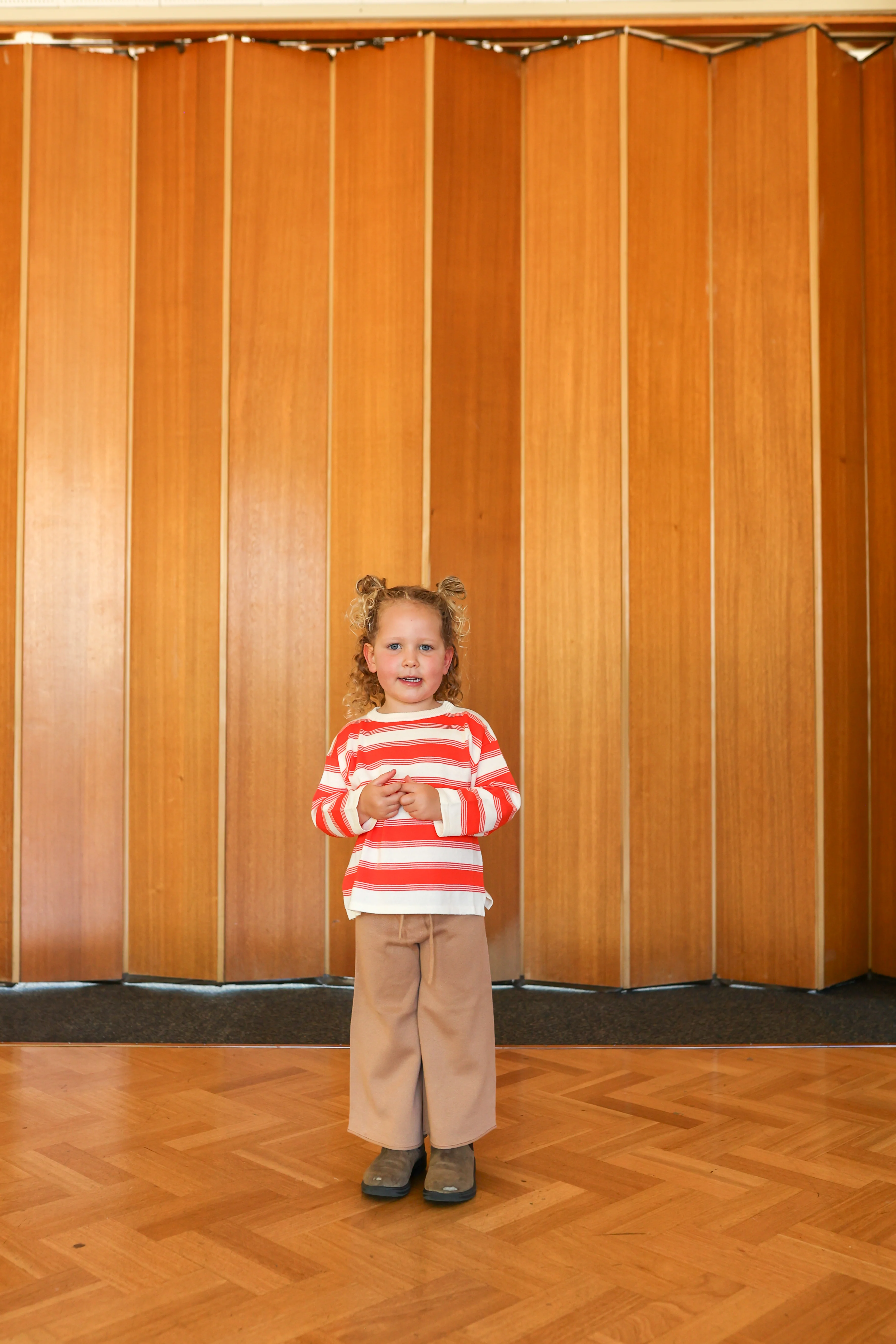 Organic 7-Stripe Long Sleeve Tee - Tomato - Image 3