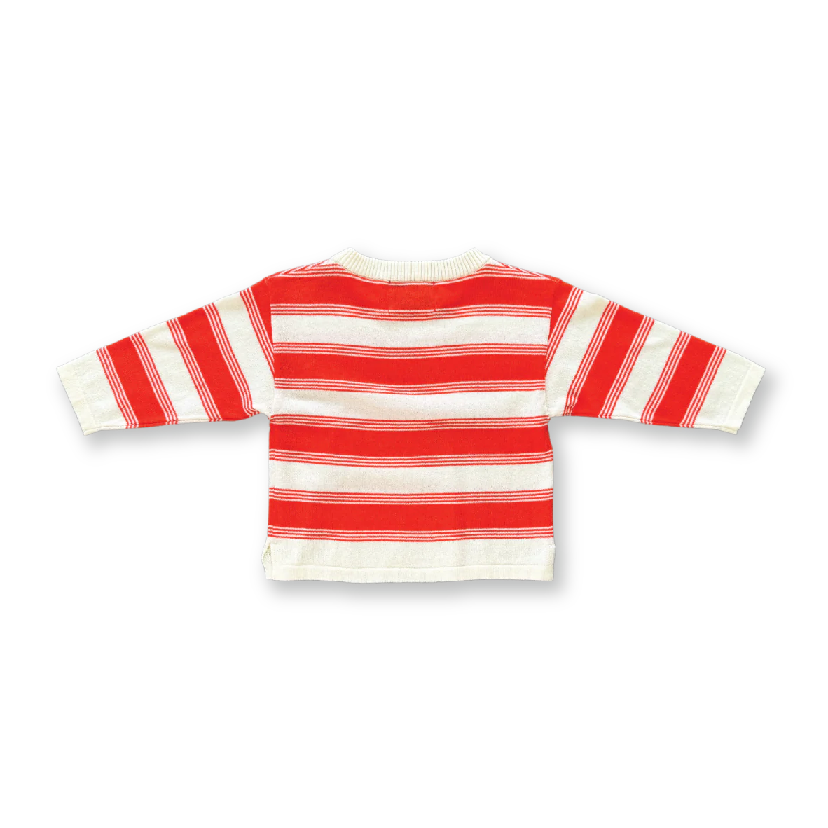 Organic 7-Stripe Long Sleeve Tee - Tomato - Image 4