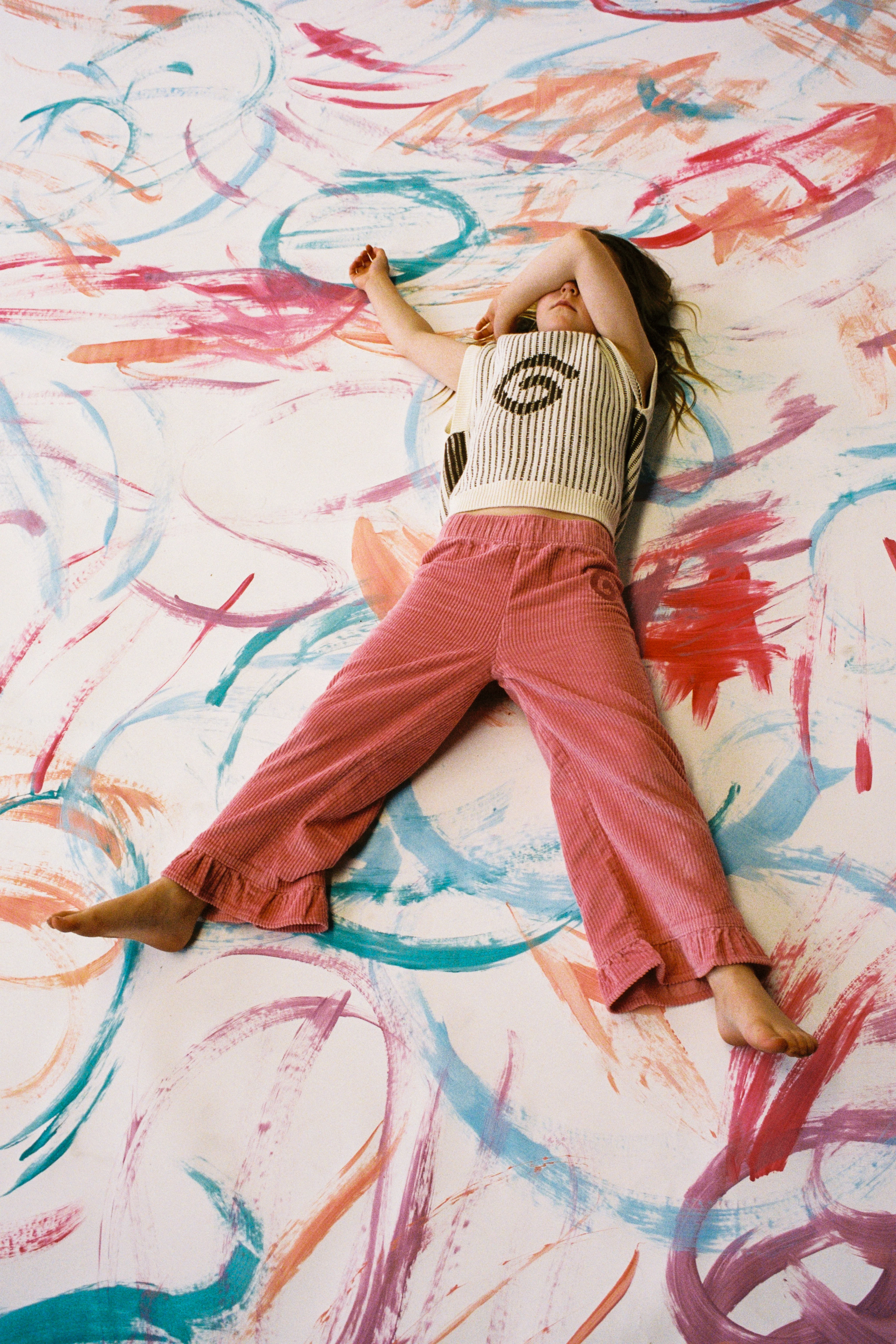 Organic Cord Frill Pant - Sorbet - Image 4