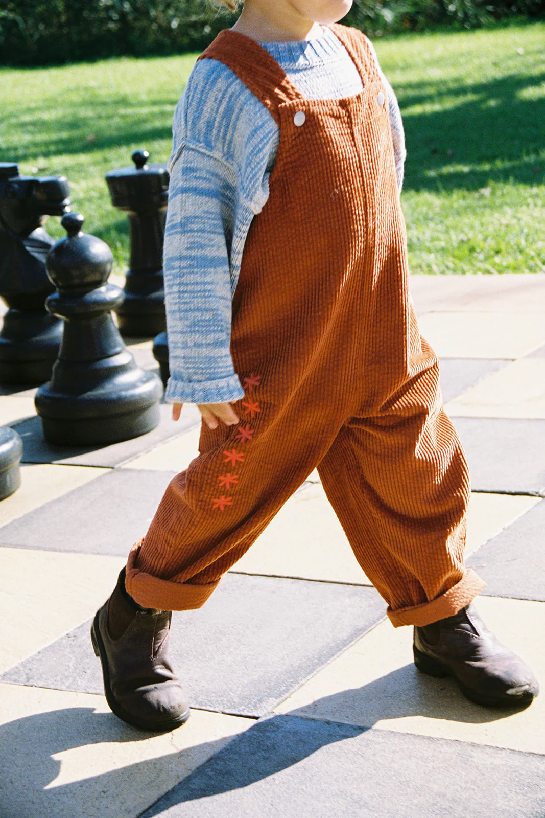 Organic Cord Overalls - Brick - Image 2