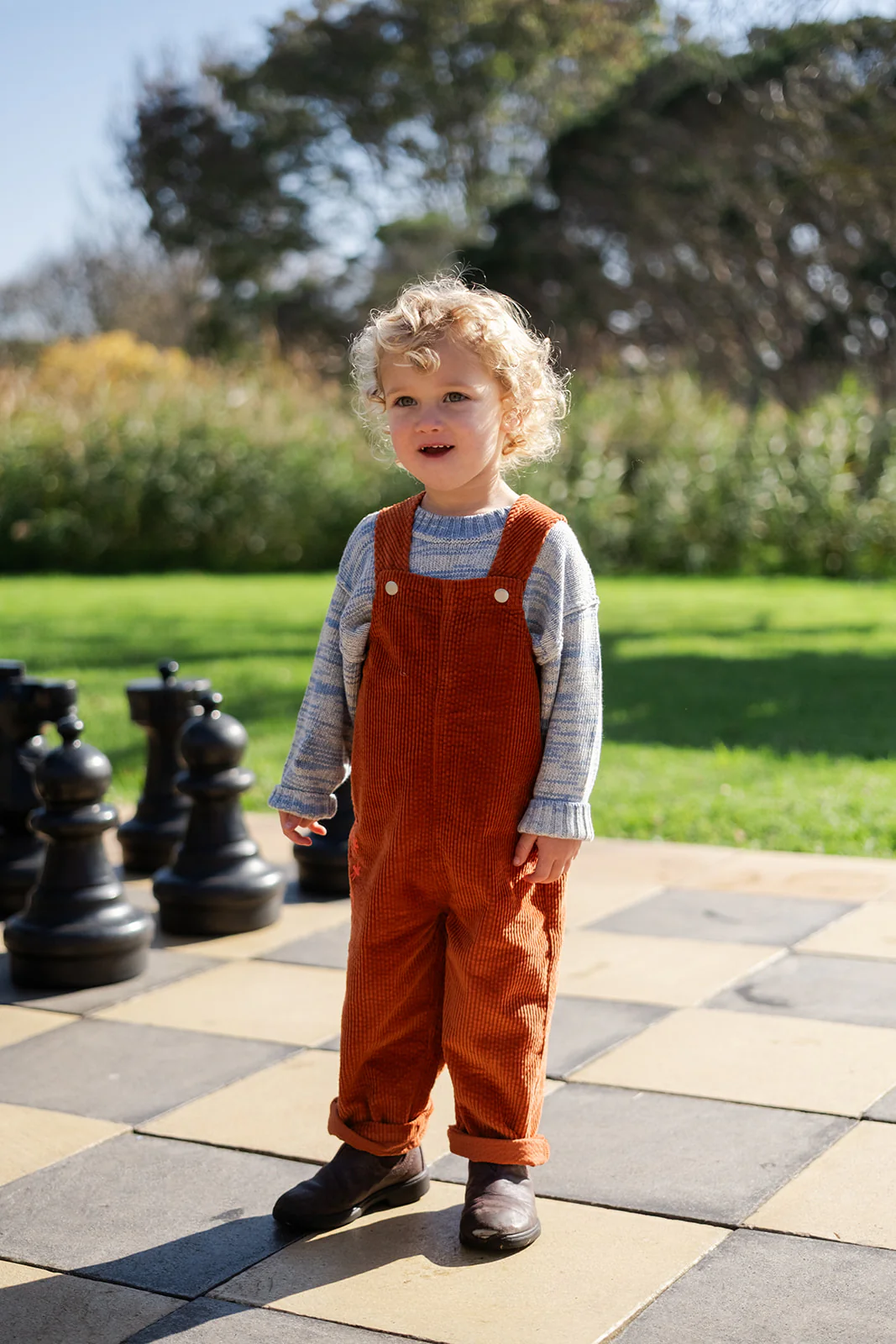 Organic Cord Overalls - Brick - Image 3