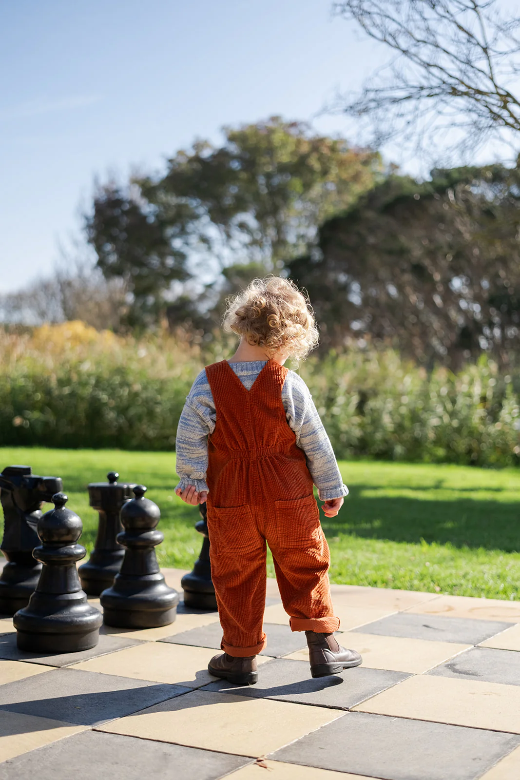 Organic Cord Overalls - Brick - Image 4